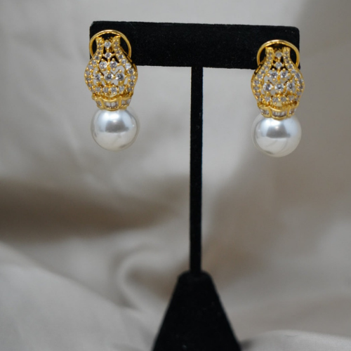 Gold Plated Pearl Drop Earring for Women