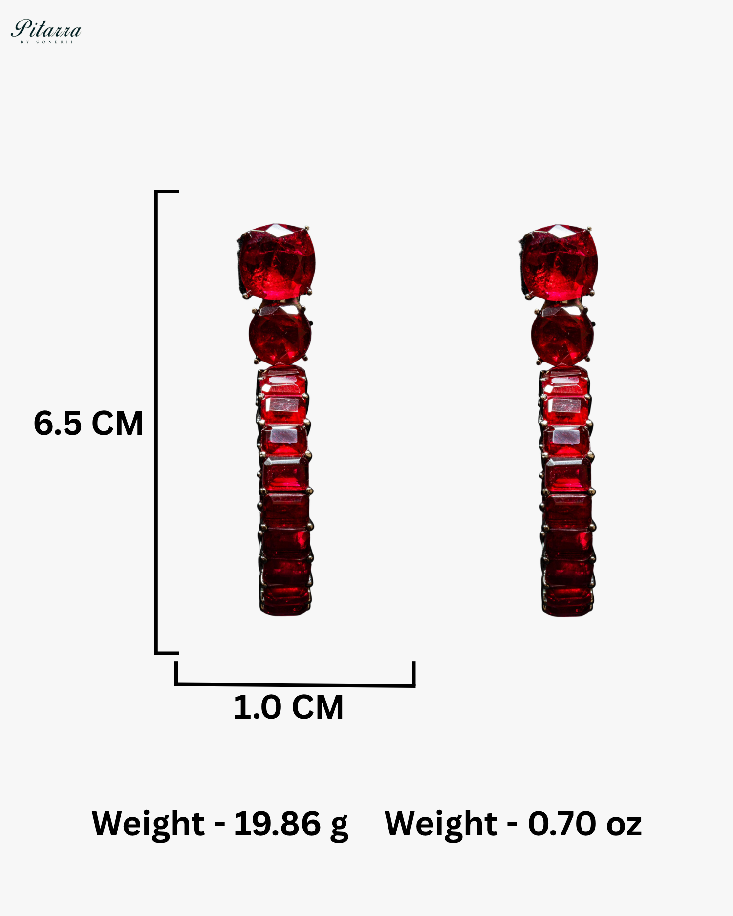 Red Circular Crystal Statement Dangle Earrings
