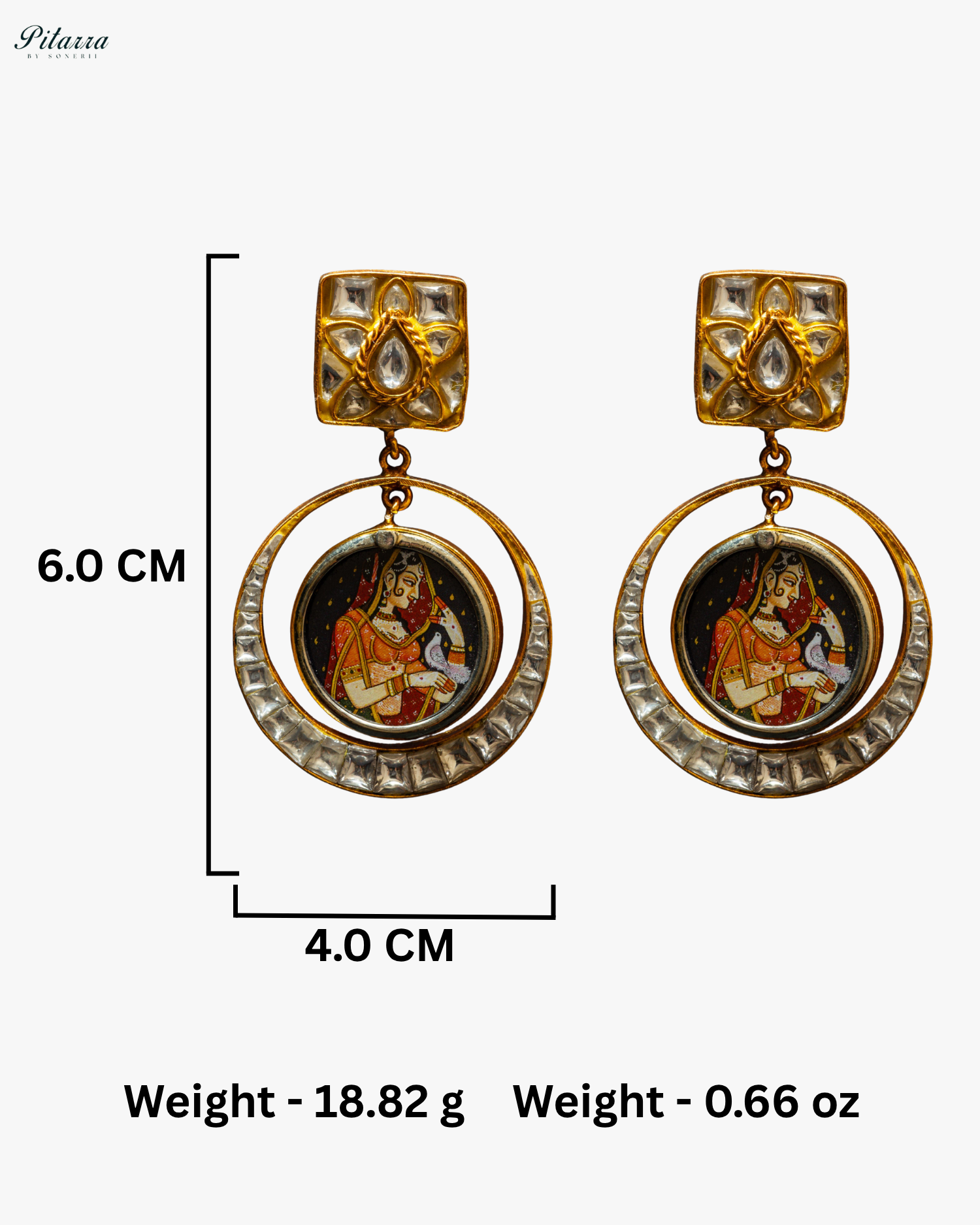 White Rani Bold Style Kundan Earrings