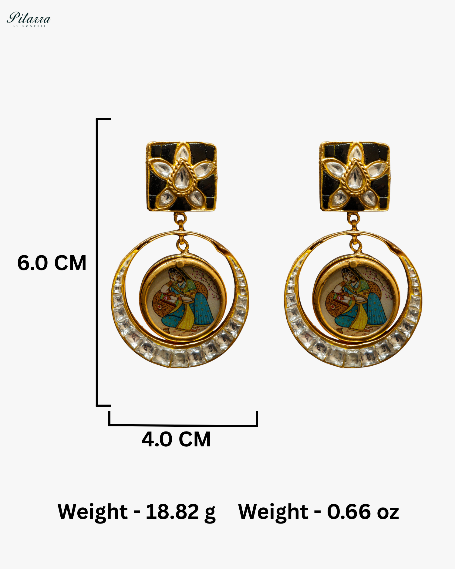 Black Rani Bold Style Kundan Earrings