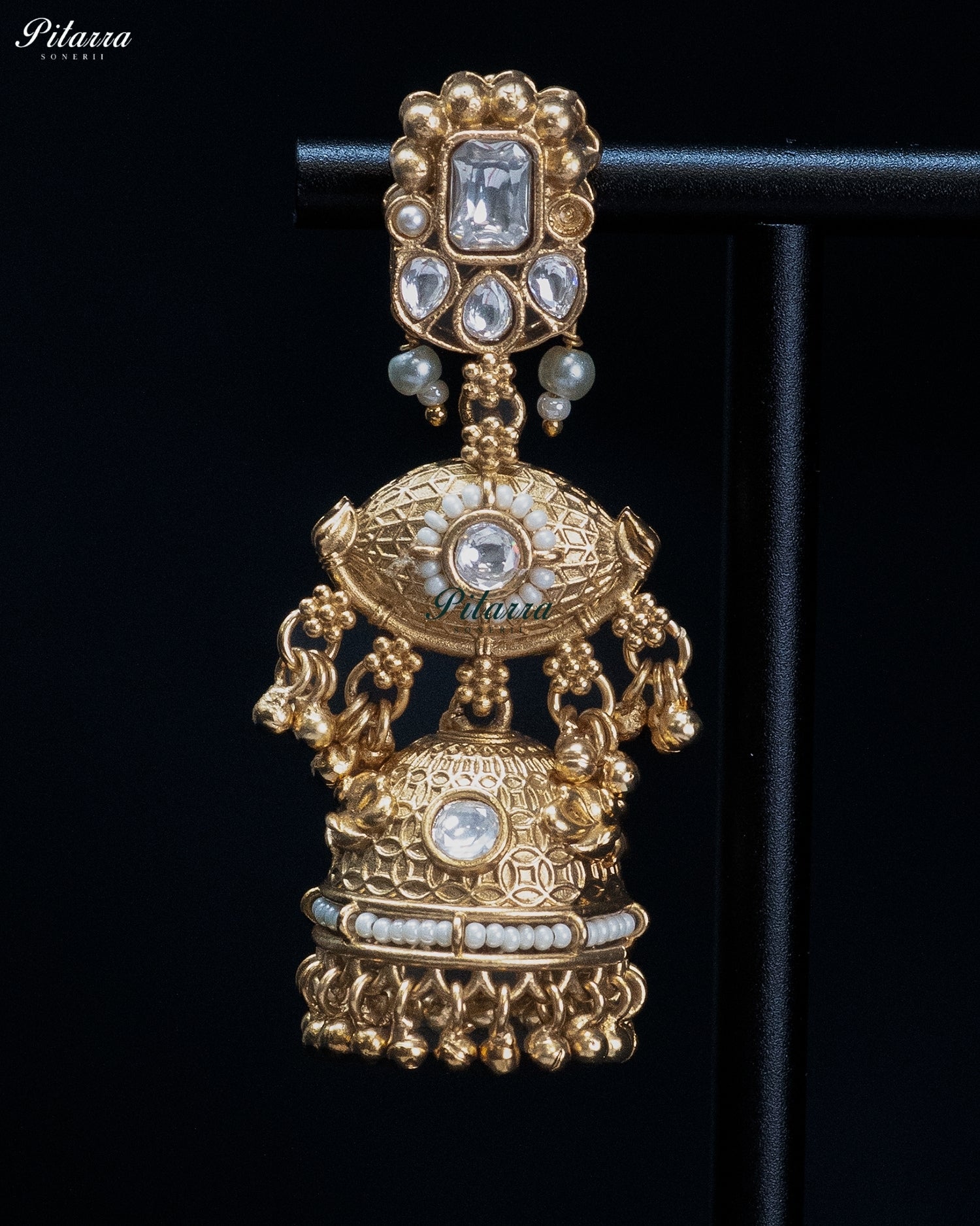 Pearl Kundan Jhumka Necklace Set