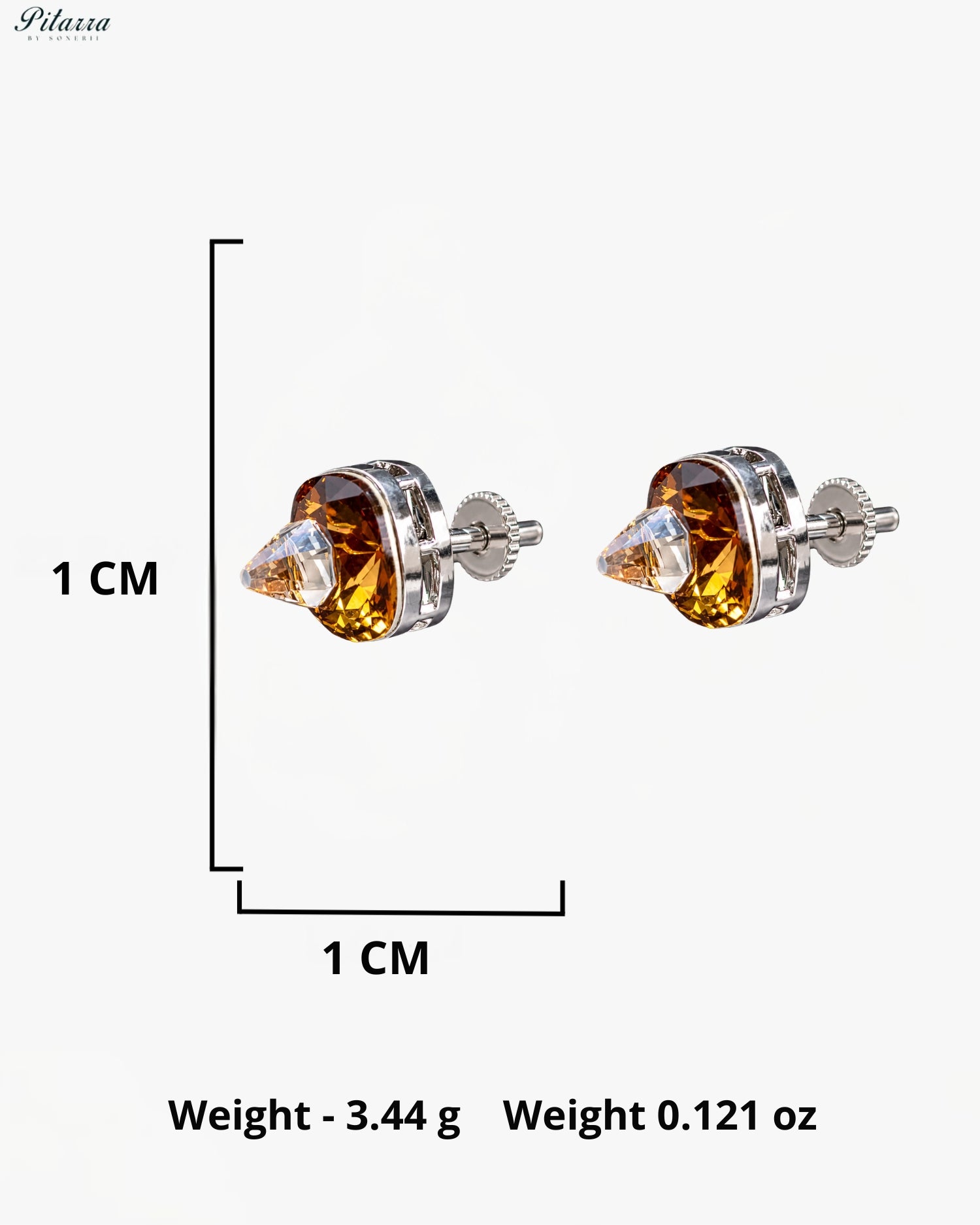 Amber Crystal Stud Earrings