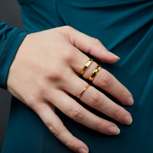 Gold Plated Rings Set for Women