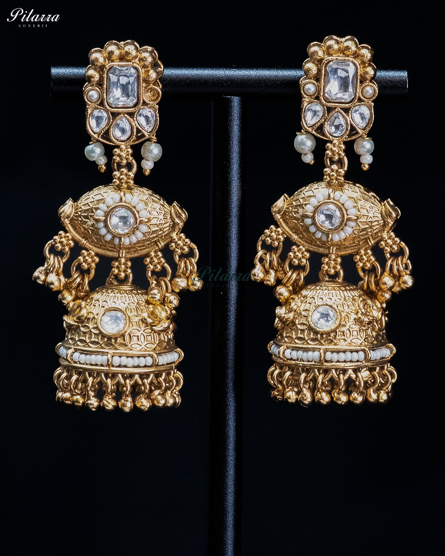 Pearl Kundan Jhumka Necklace Set