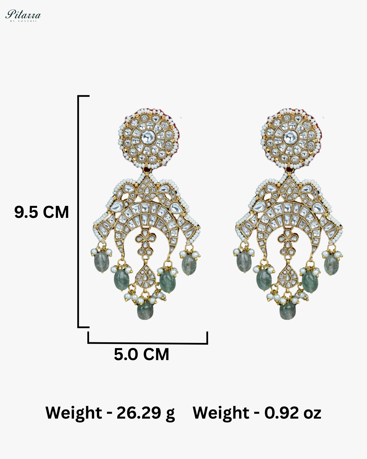 Victorian Finish Hangings Beads Kundan Earrings