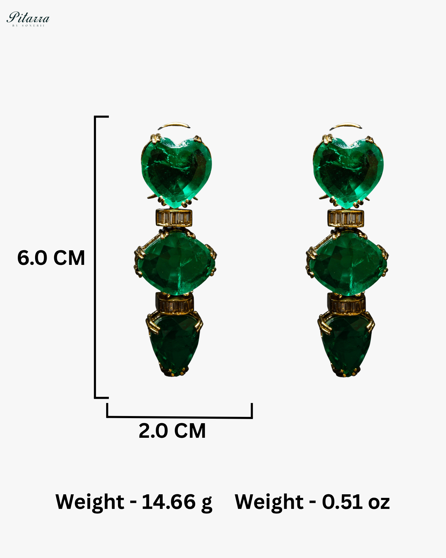 Green Drop Crystal Dangler Earring