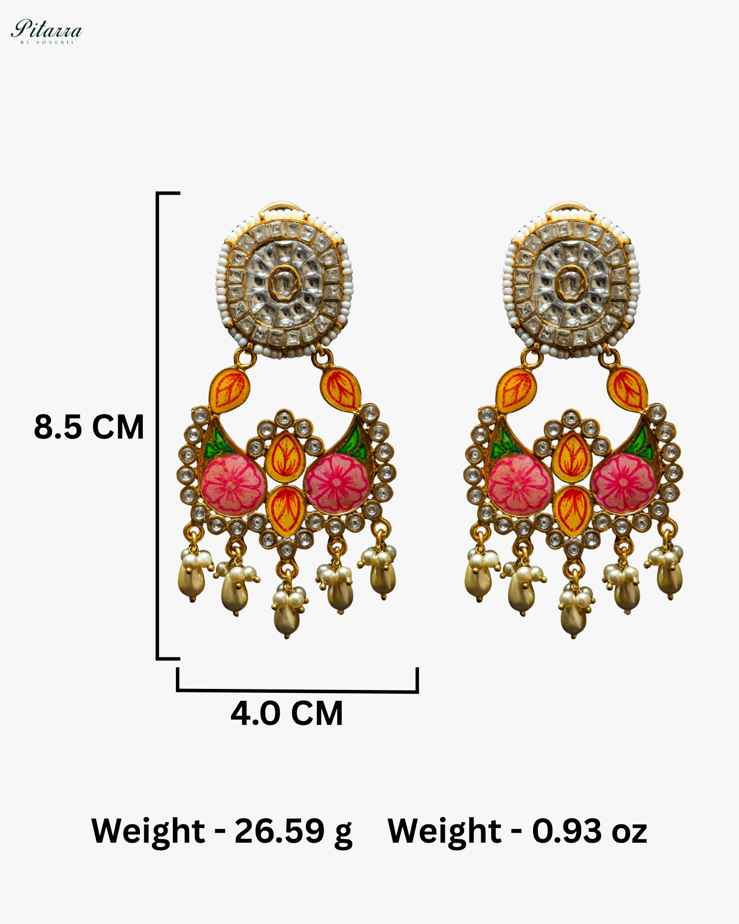 Pink Meenakari Chandbaliyan Earrings