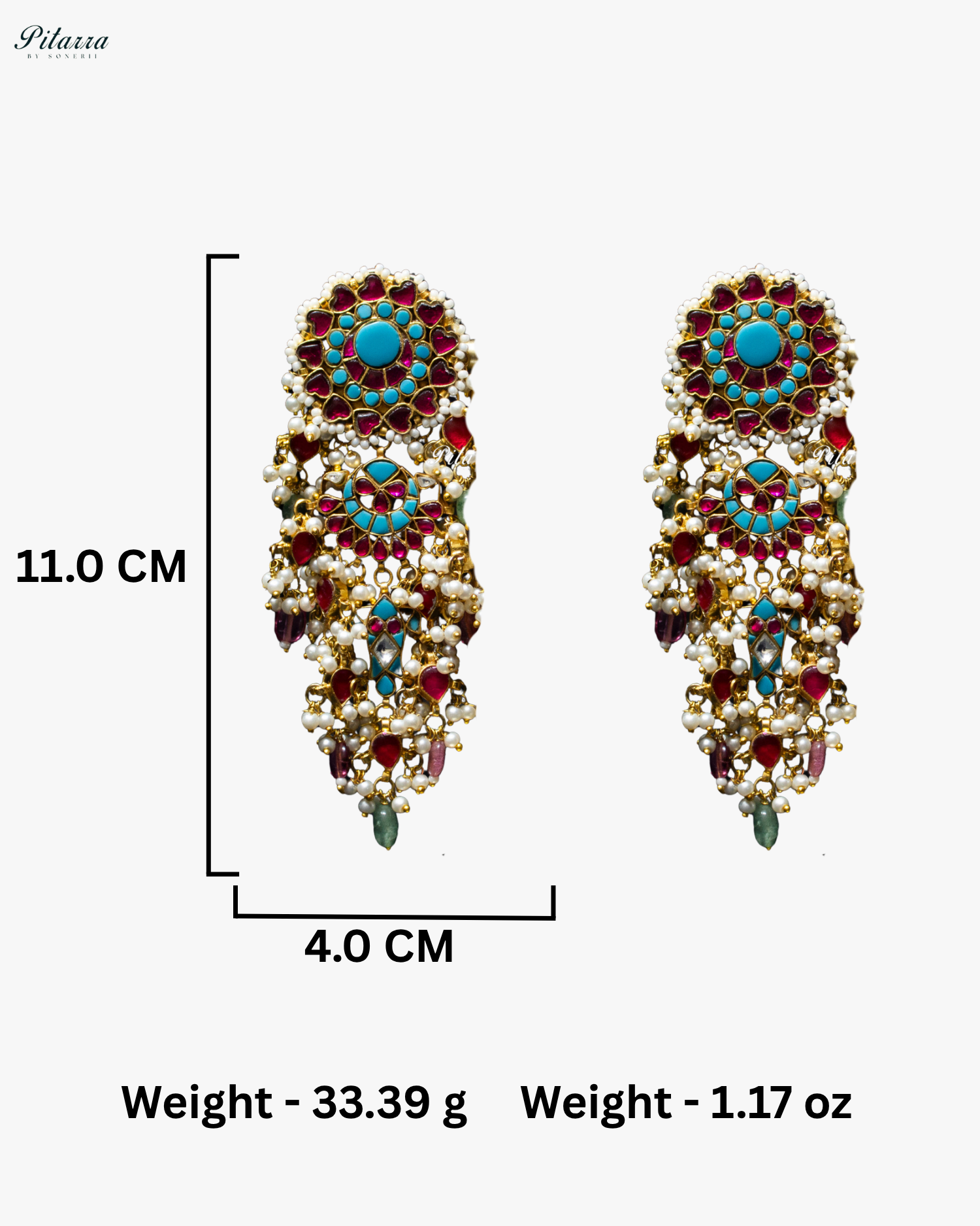 Multicolor Gold Jadau Traditional Kundan Earrings