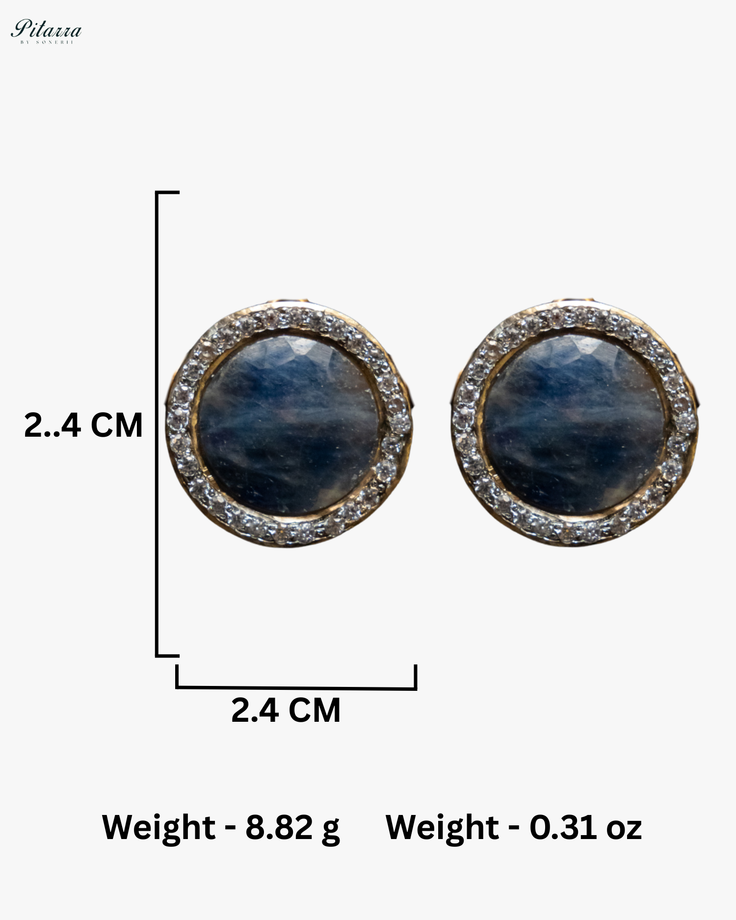 Pitarra Blue Stone Golden Chain Neccklace Set