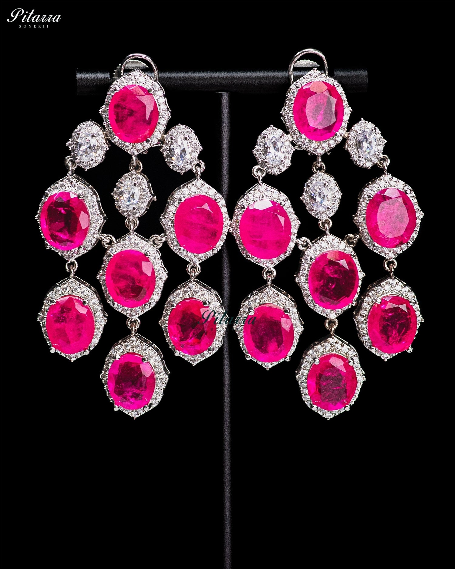 Pink Crystal Dangler Earrings