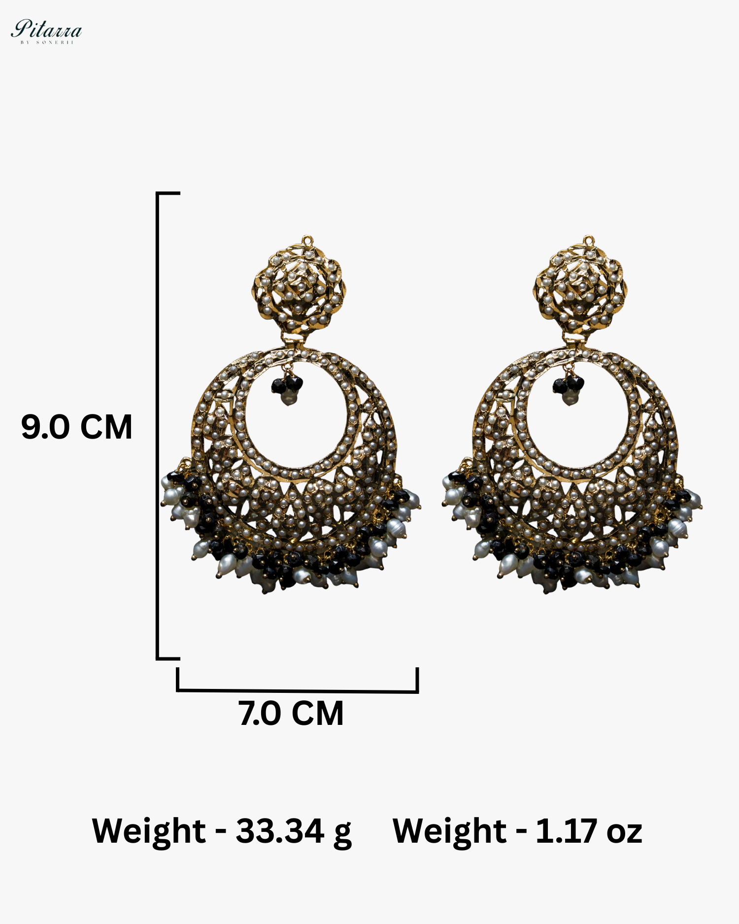 Fine Gold Plated White Chandbali Earrings