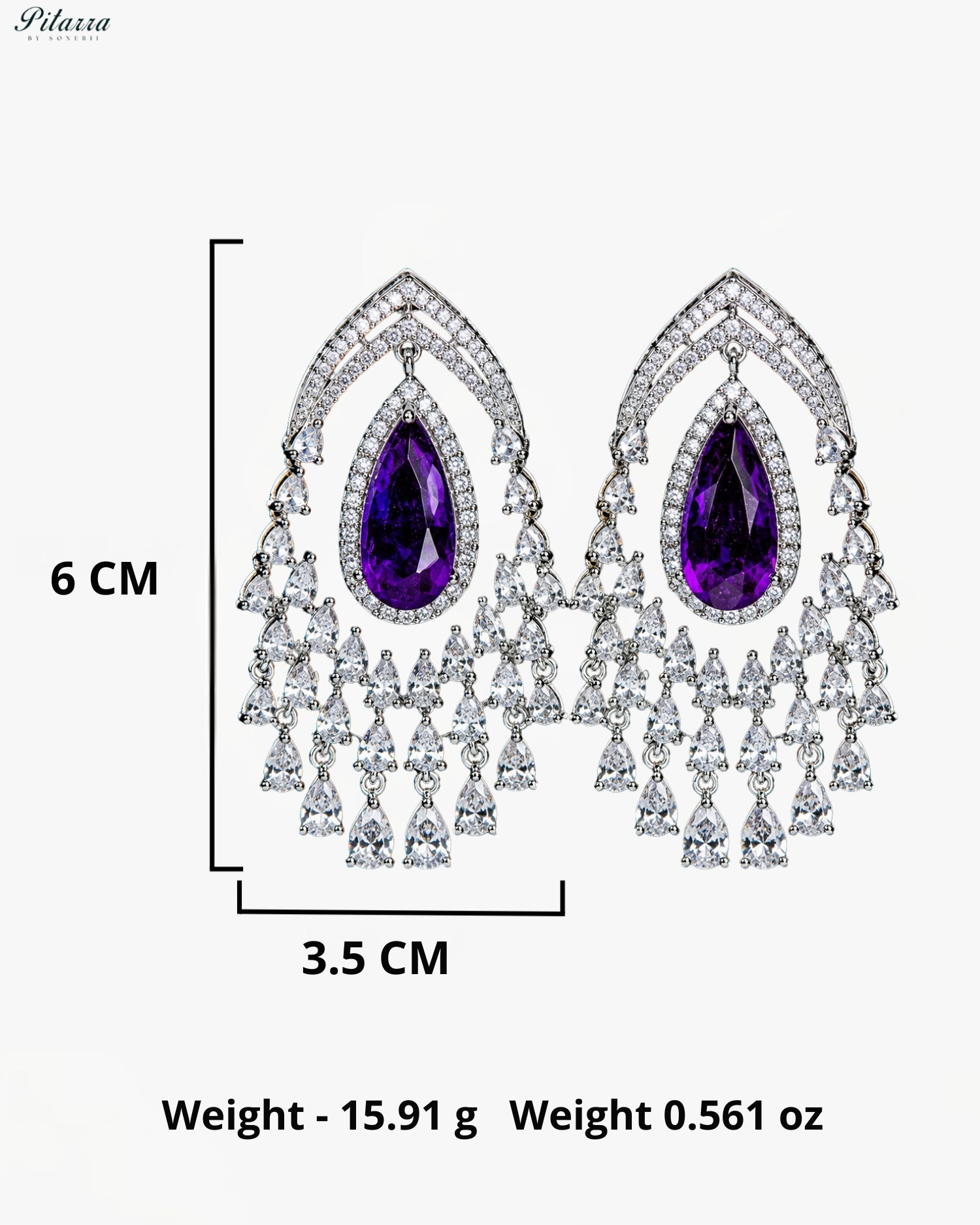 Royal Violet Crystal Chandelier Drop Earrings