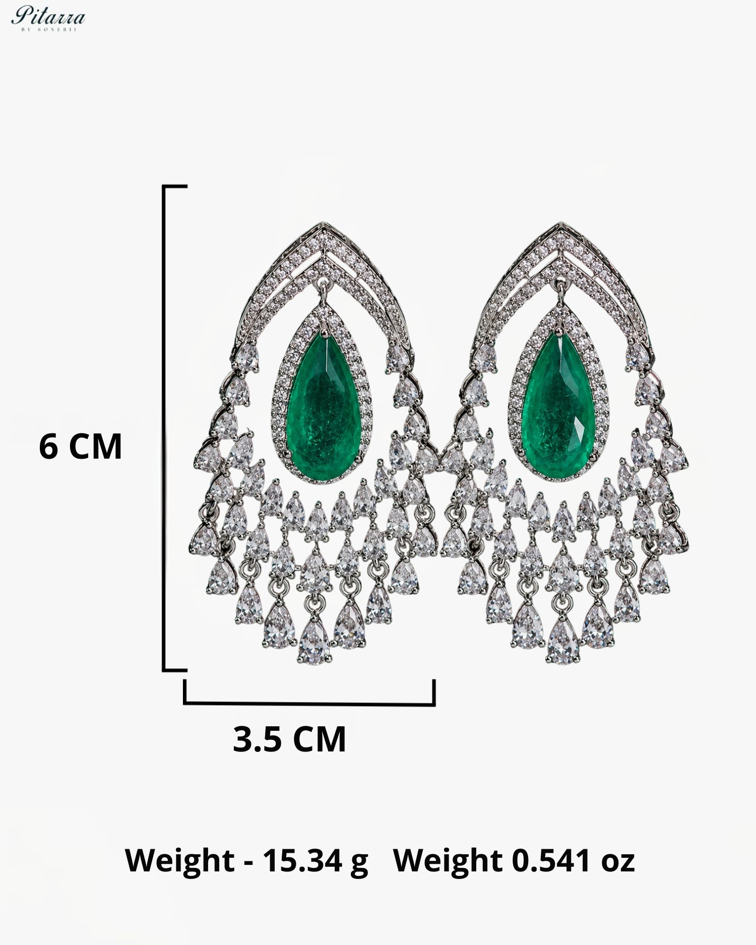 Emerald Green Crystal Chandelier Drop Earrings