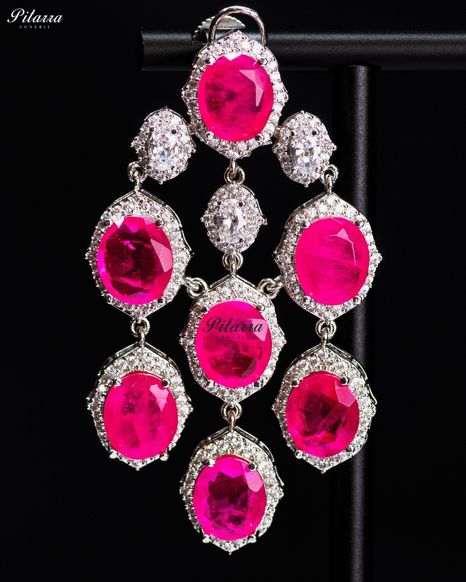 Pink Crystal Dangler Earrings