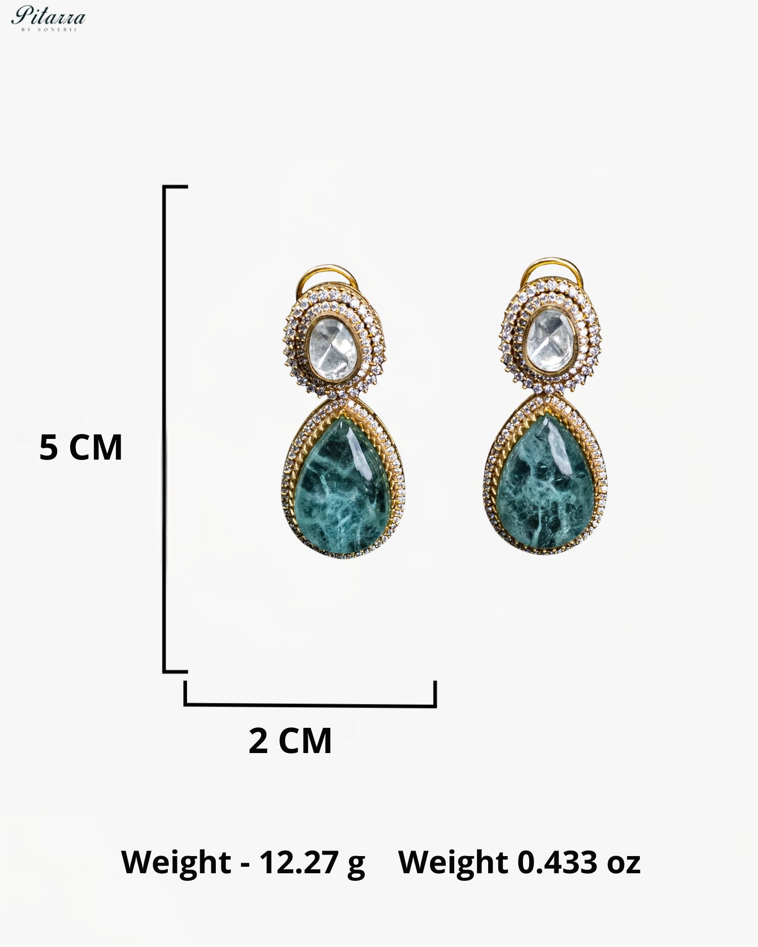 Green Cushion and Teardrop Kundan Necklace Set