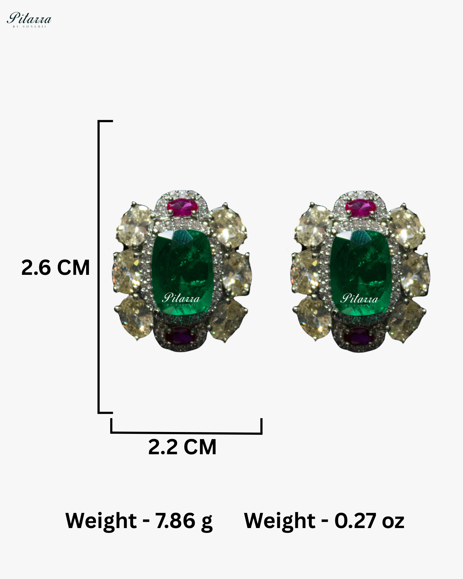 Royal Emerald Stone Doublet Stud Earrings