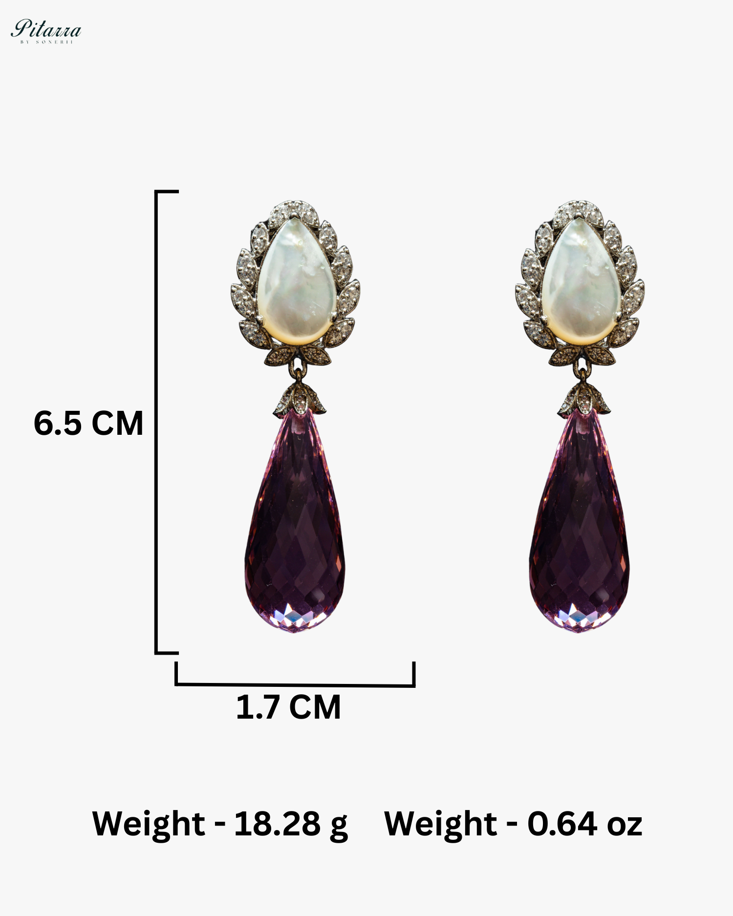 Silver Finish White and Pink CZ Drop Earrings