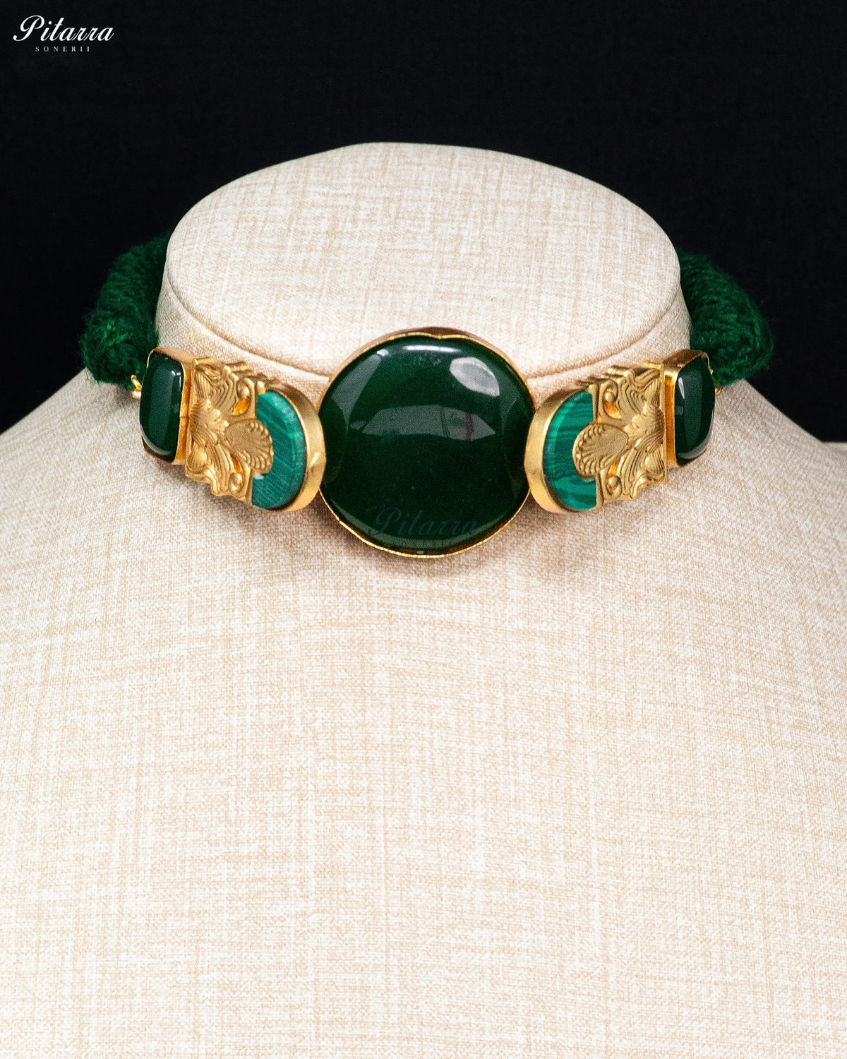 Dark Green Enamel Kundan Choker Set