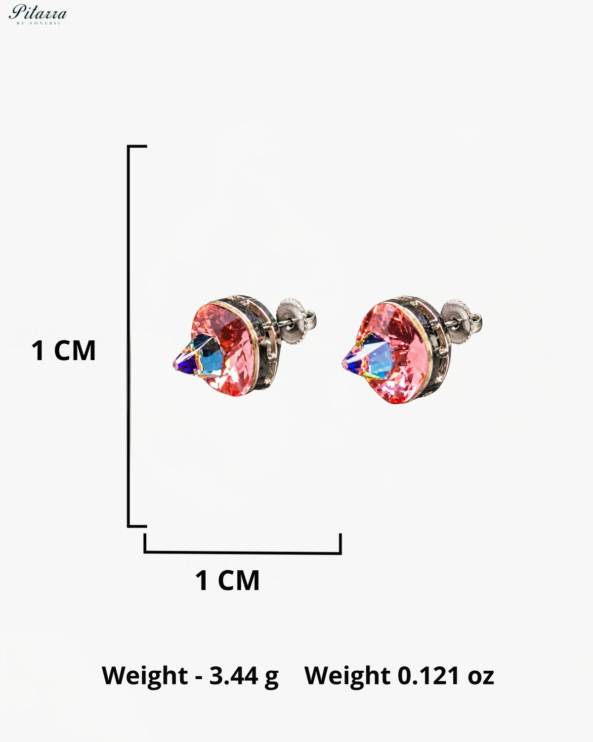 Red Crystal Stud Earrings