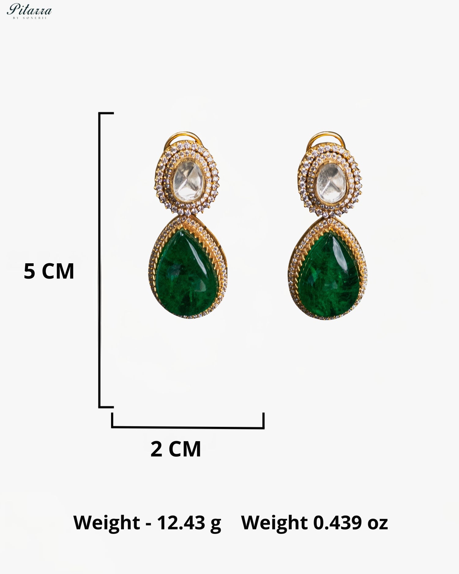 Green Teardrop Kundan Necklace Set