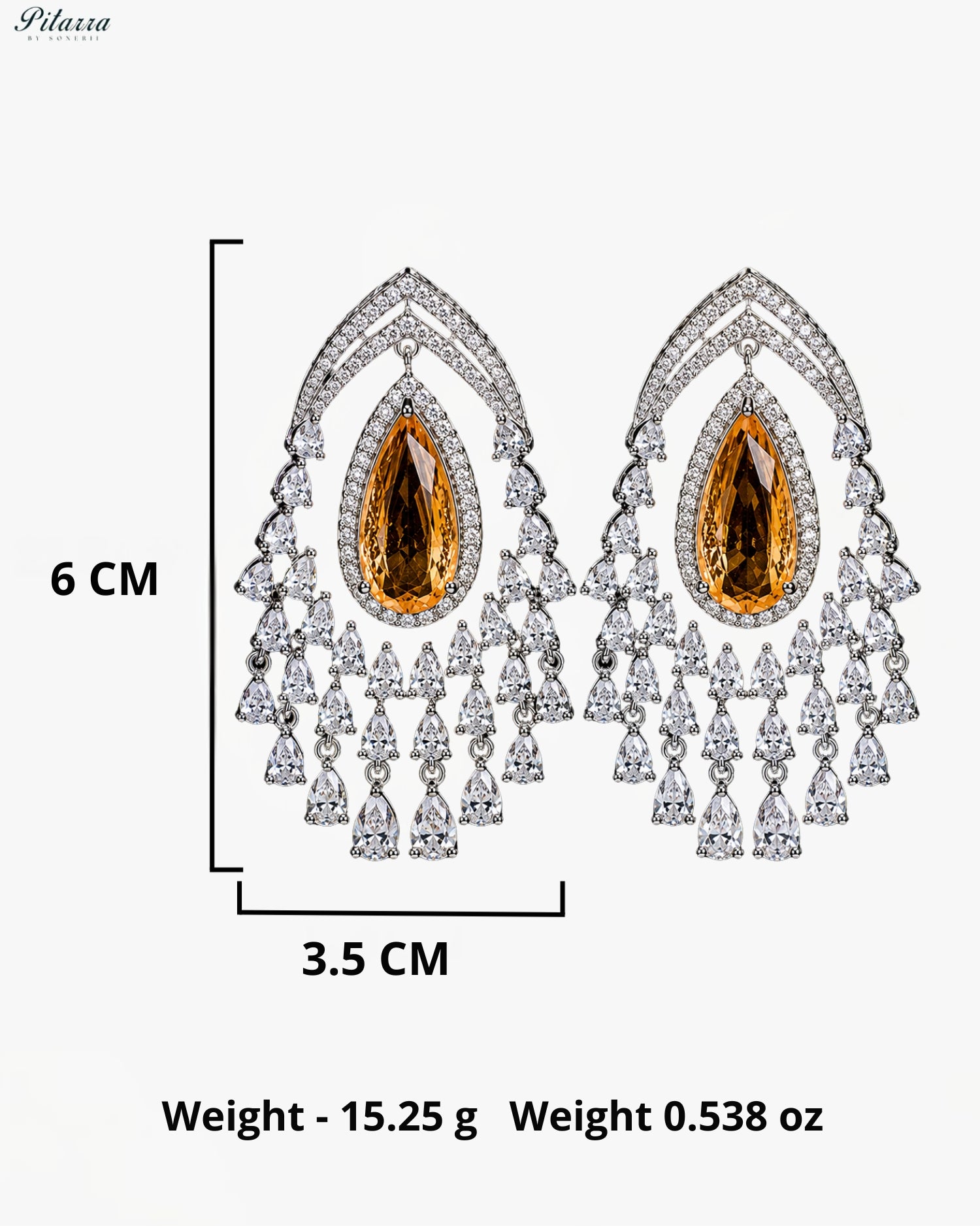 Champagne Gold Crystal Chandelier Drop Earrings