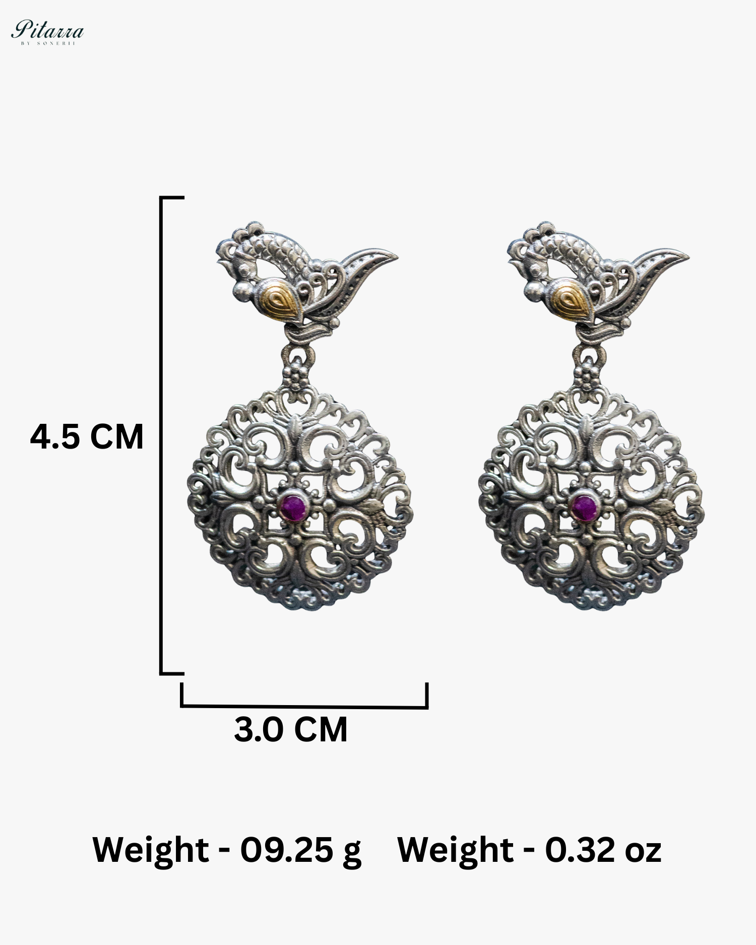 Brown Stone Pink Beads Peacock String Silver Look Alike Necklace Set