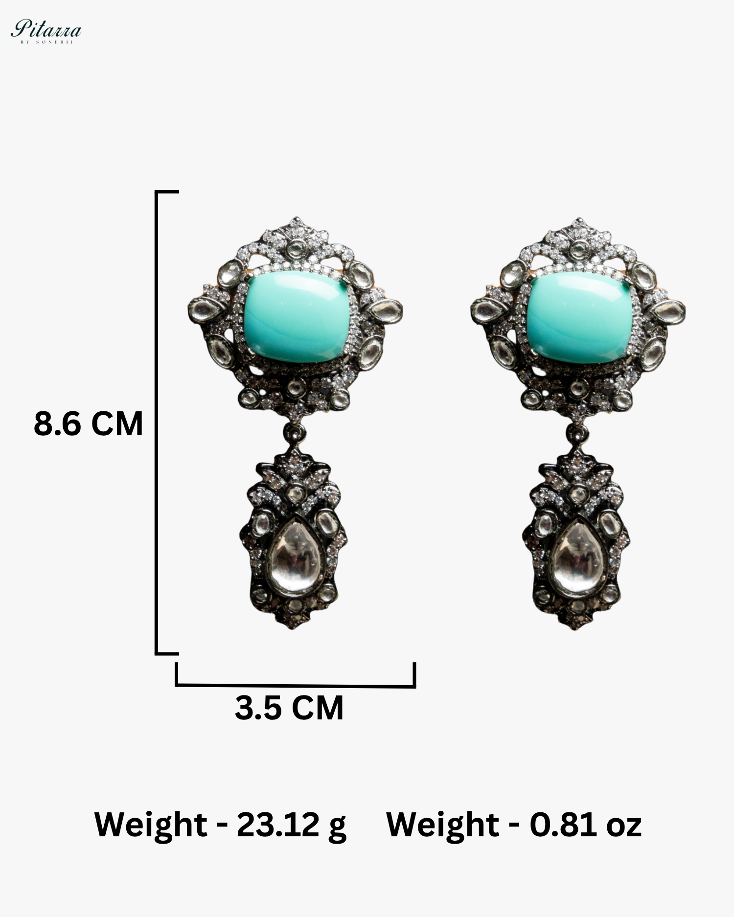 Turquoise Blue Royal Kundan Necklace Set