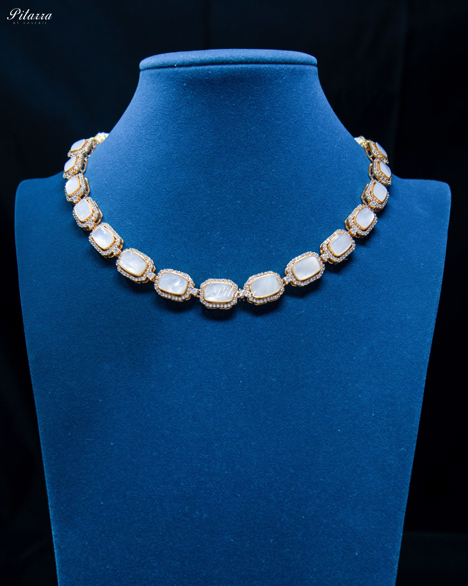 Single Line  Moissanite Polki Necklace Set