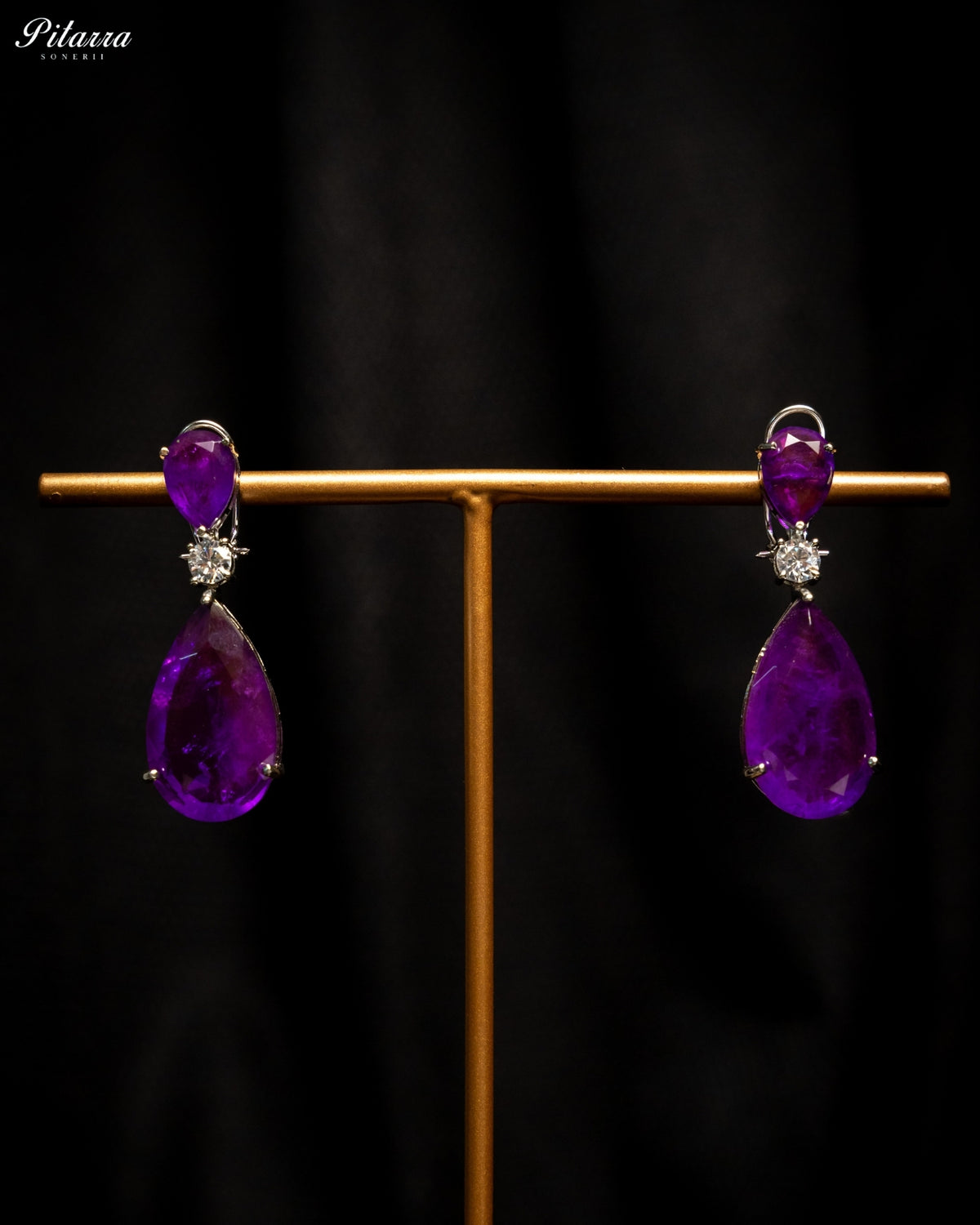 Amethyst Purple Crystal Statement Choker Necklace Set
