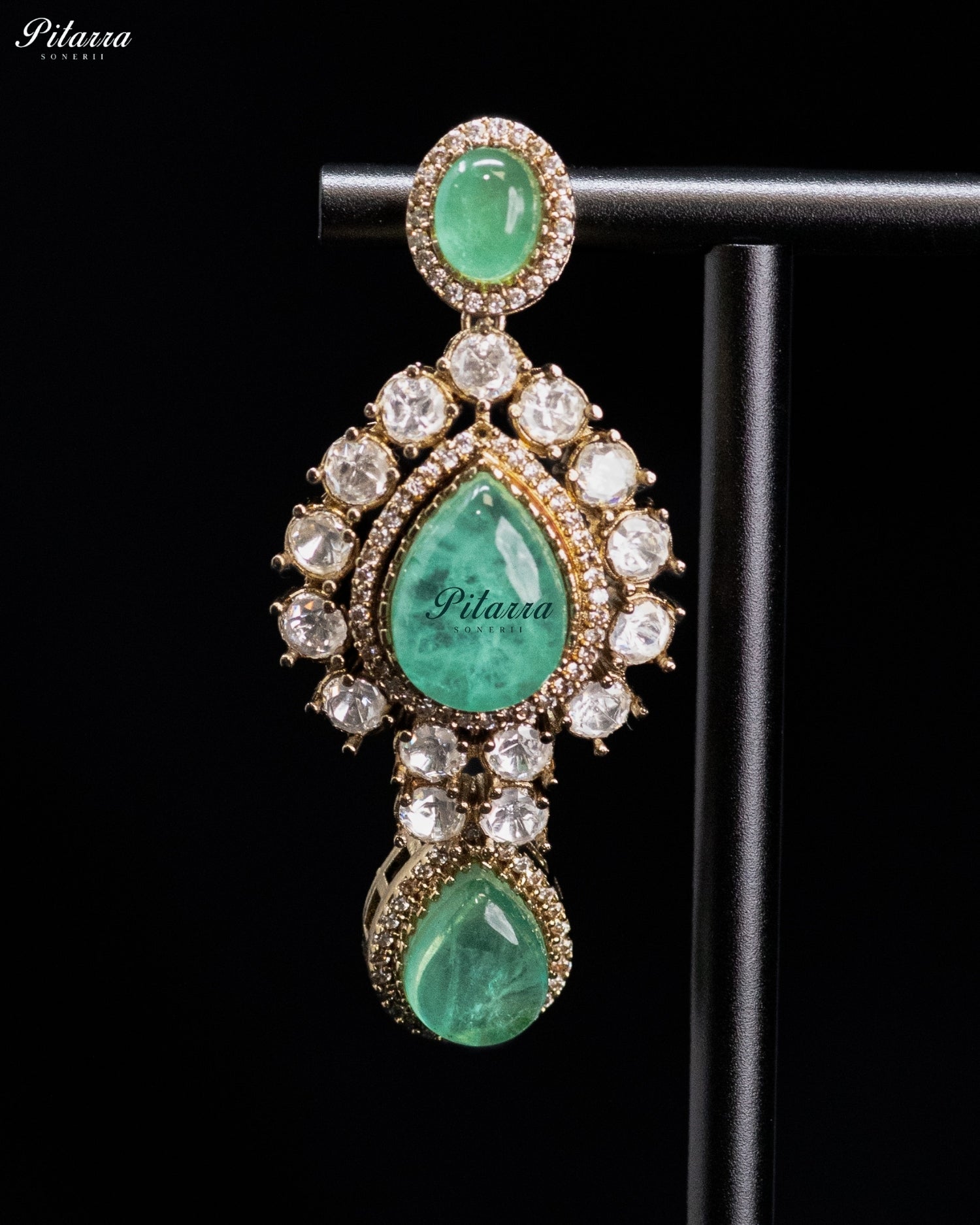 Emerald Cascade Kundan Necklace Set