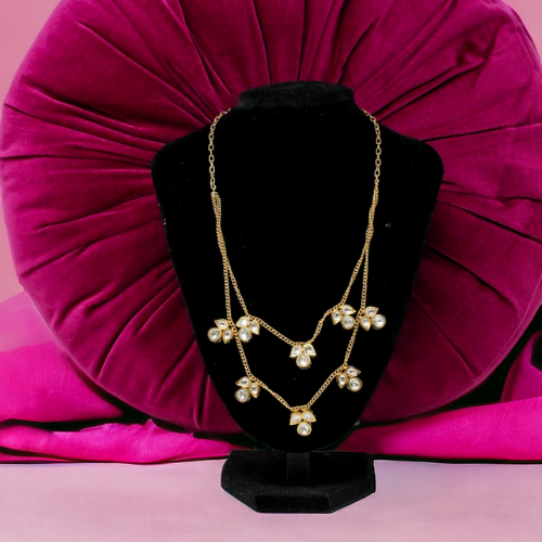 Golden Layered Party Wear Victorian Necklace