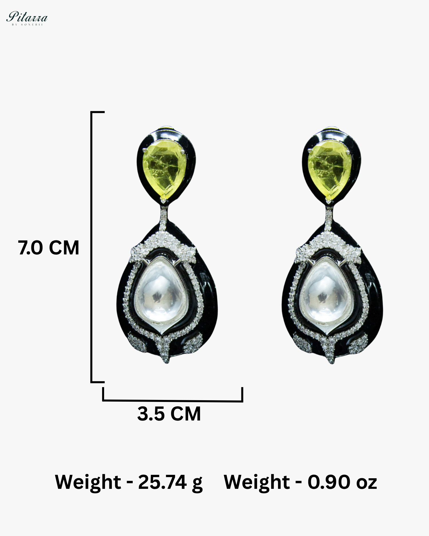 Lime Green Stone Crystal Drop Dangler Earrings