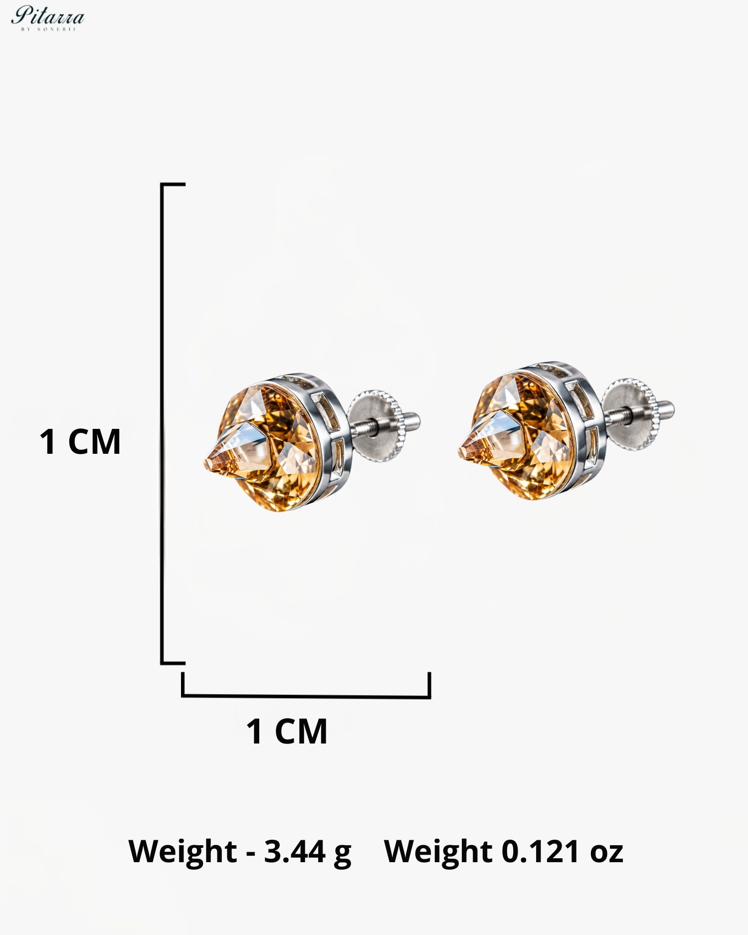 Golden Crystal Stud Earrings