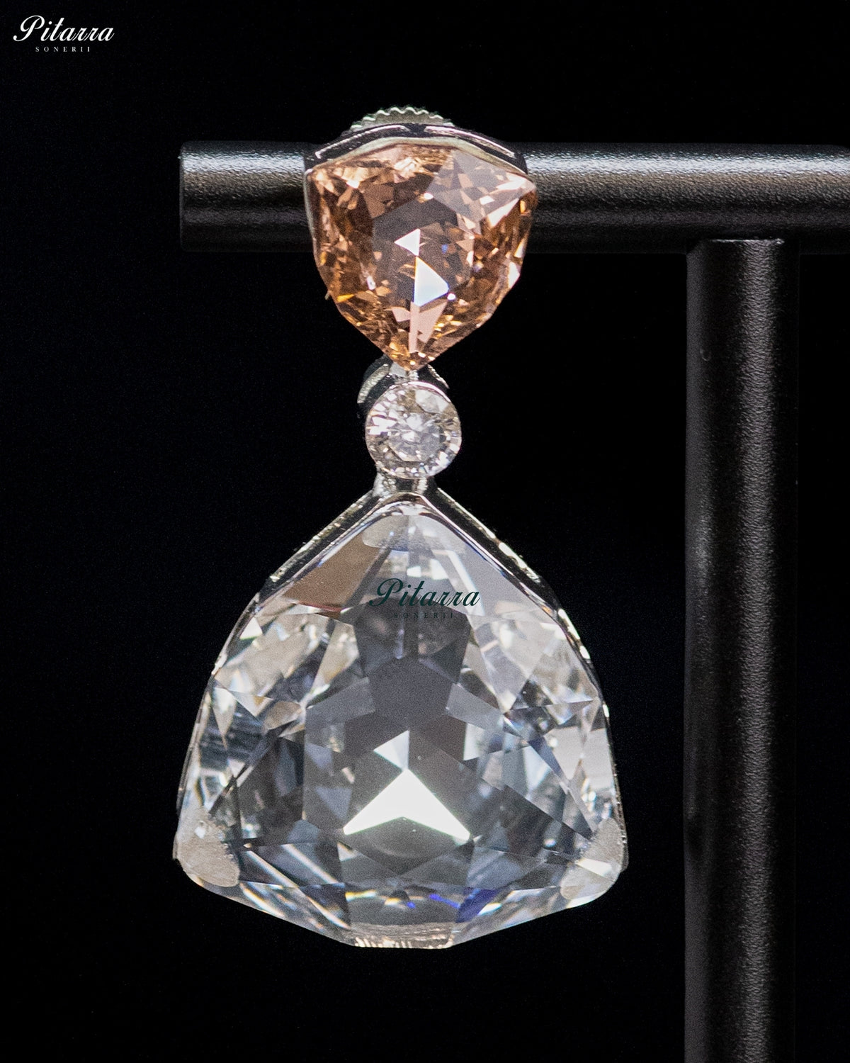 Champagne Crystal Statement Drop Earrings