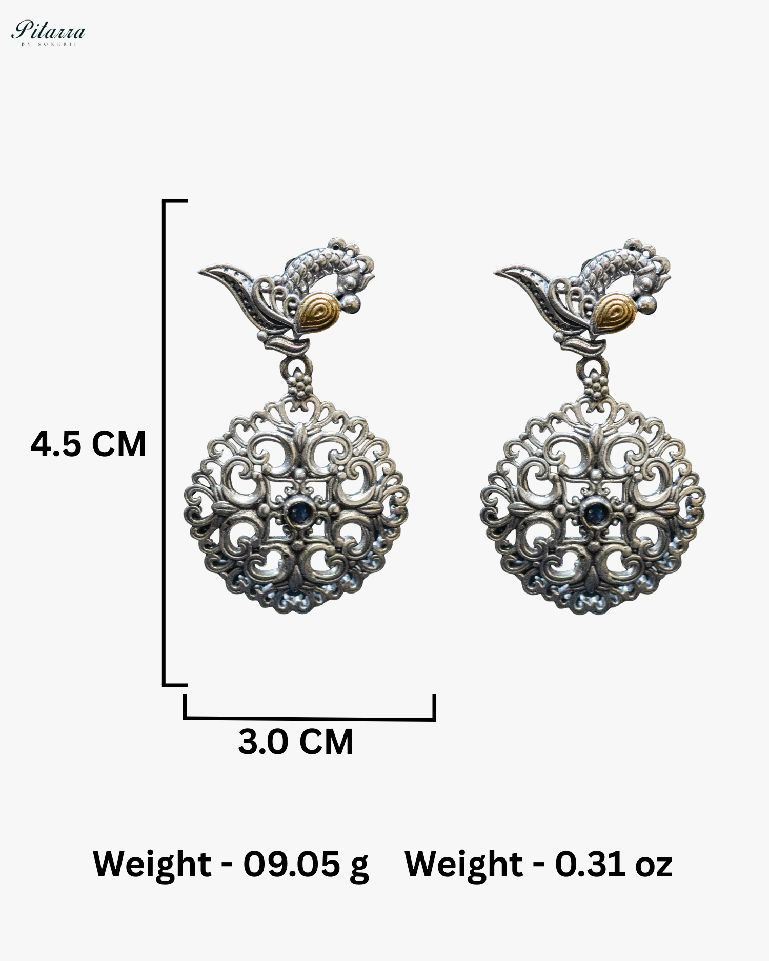 Blue Stone Blue Beads Peacock String Silver Look Alike Necklace Set