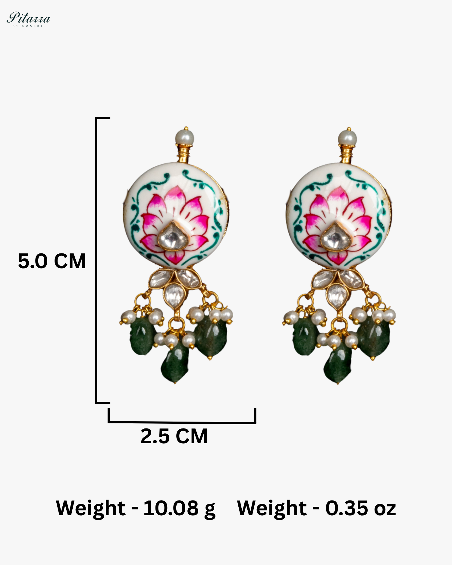 Green Beads Pink Antique Kundan Jadau Necklace Set