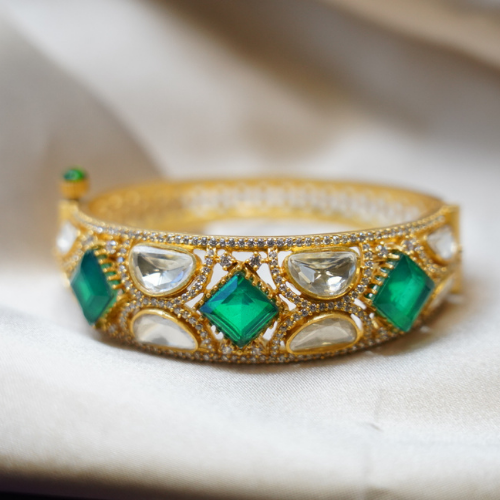 Beautiful Gold Plated Pink-Green Bracelet