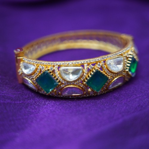 Beautiful Gold Plated Pink-Green Bracelet