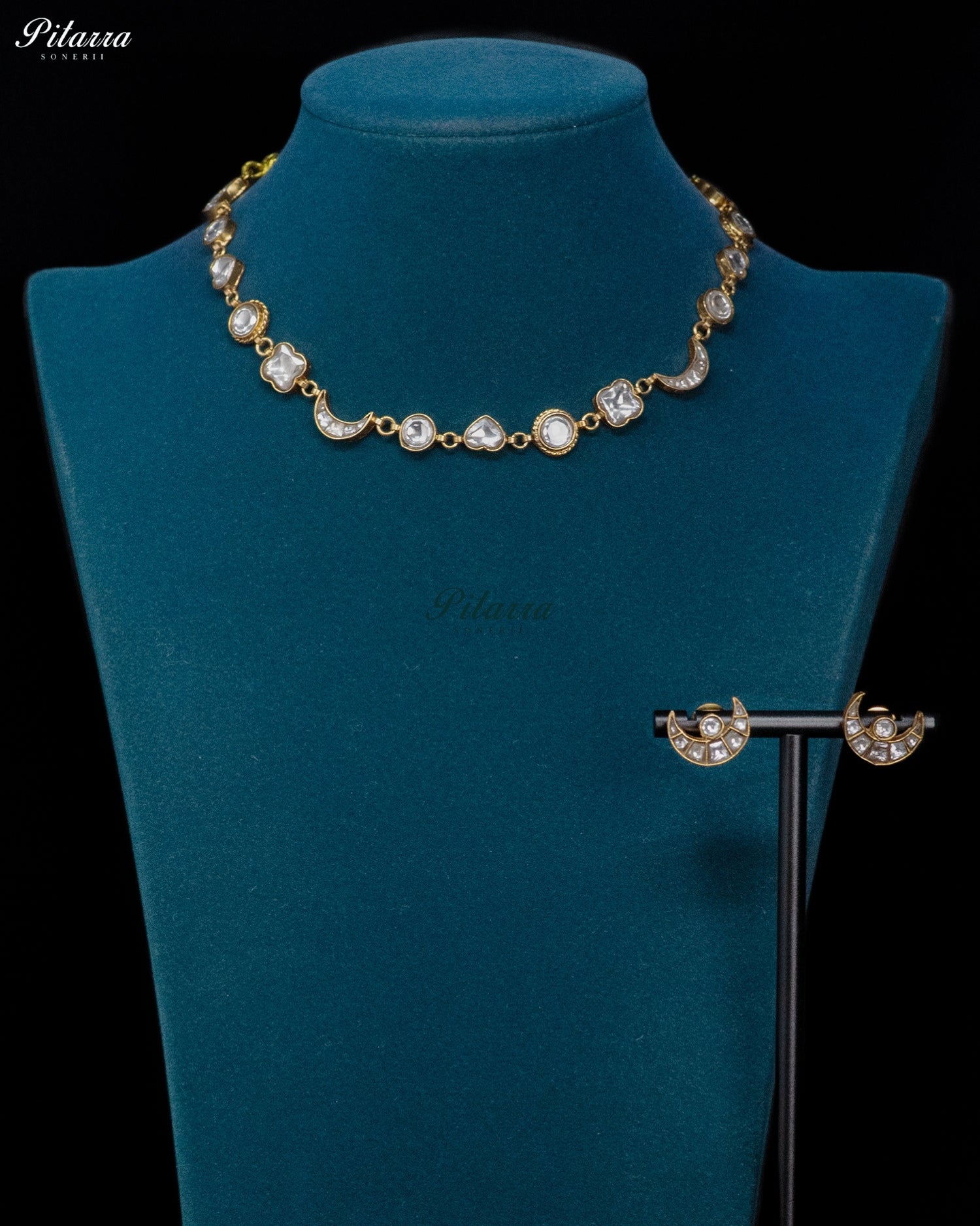 Elegant Moonstone Kundan Necklace Set