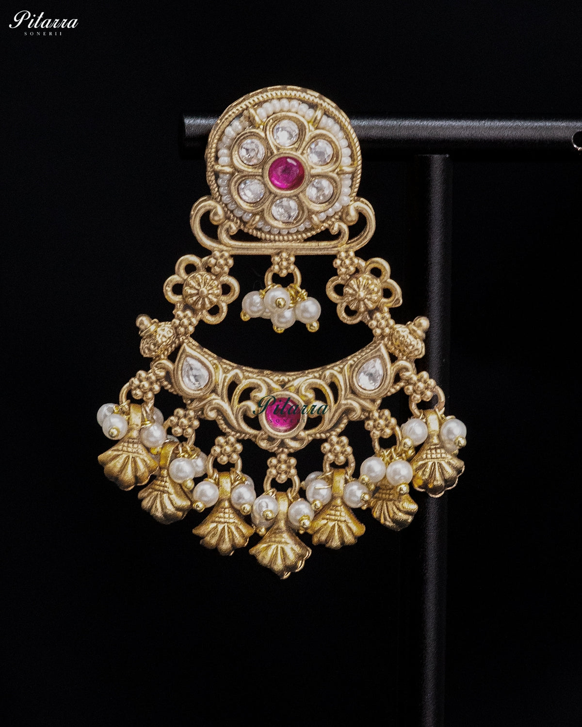 Antique Gold Plated Green Beaded Peacock Kundan Long Necklace Set