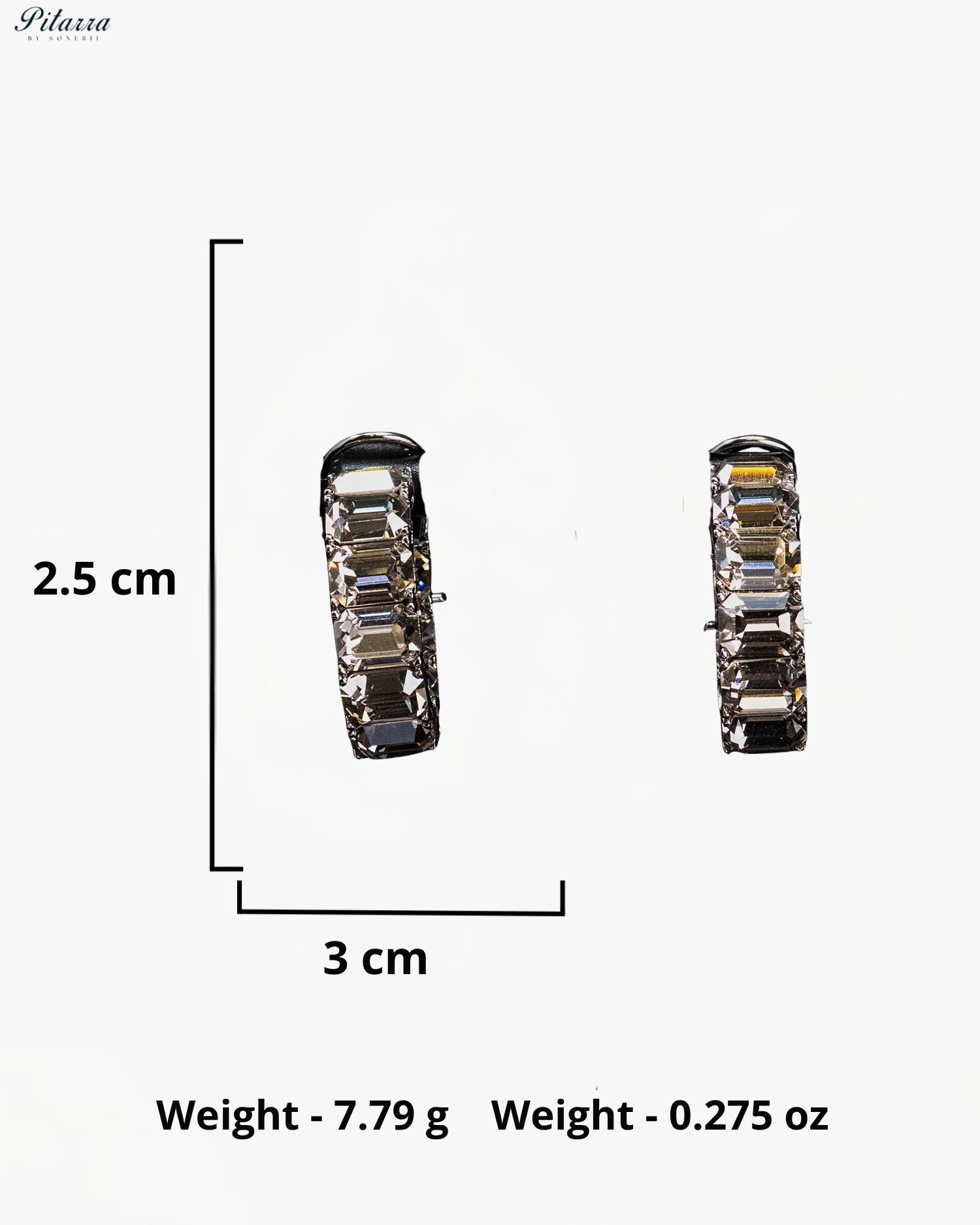 Clear Cushion-Cut Crystal Hoop Earrings