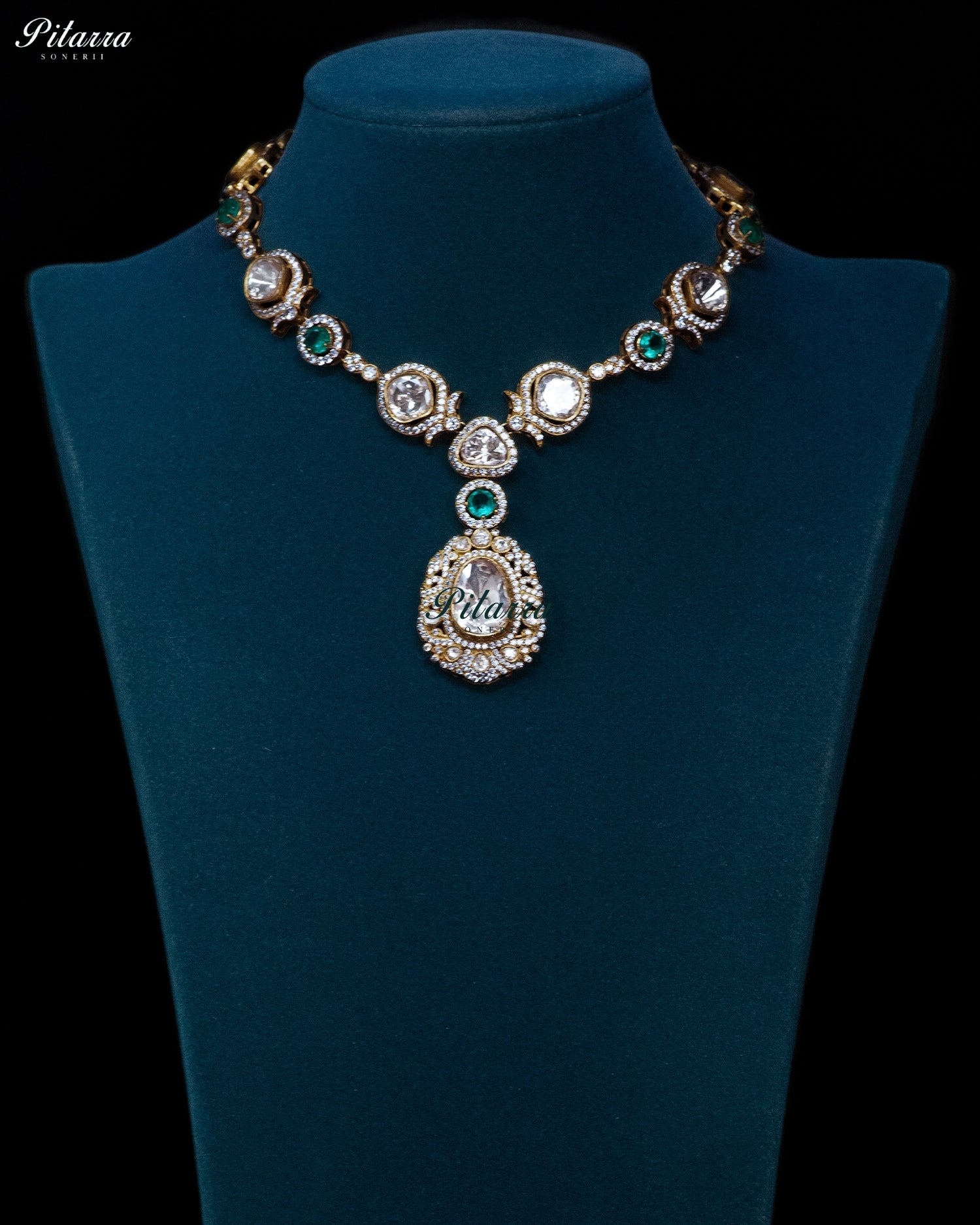 Emerald Heritage Kundan Necklace Set