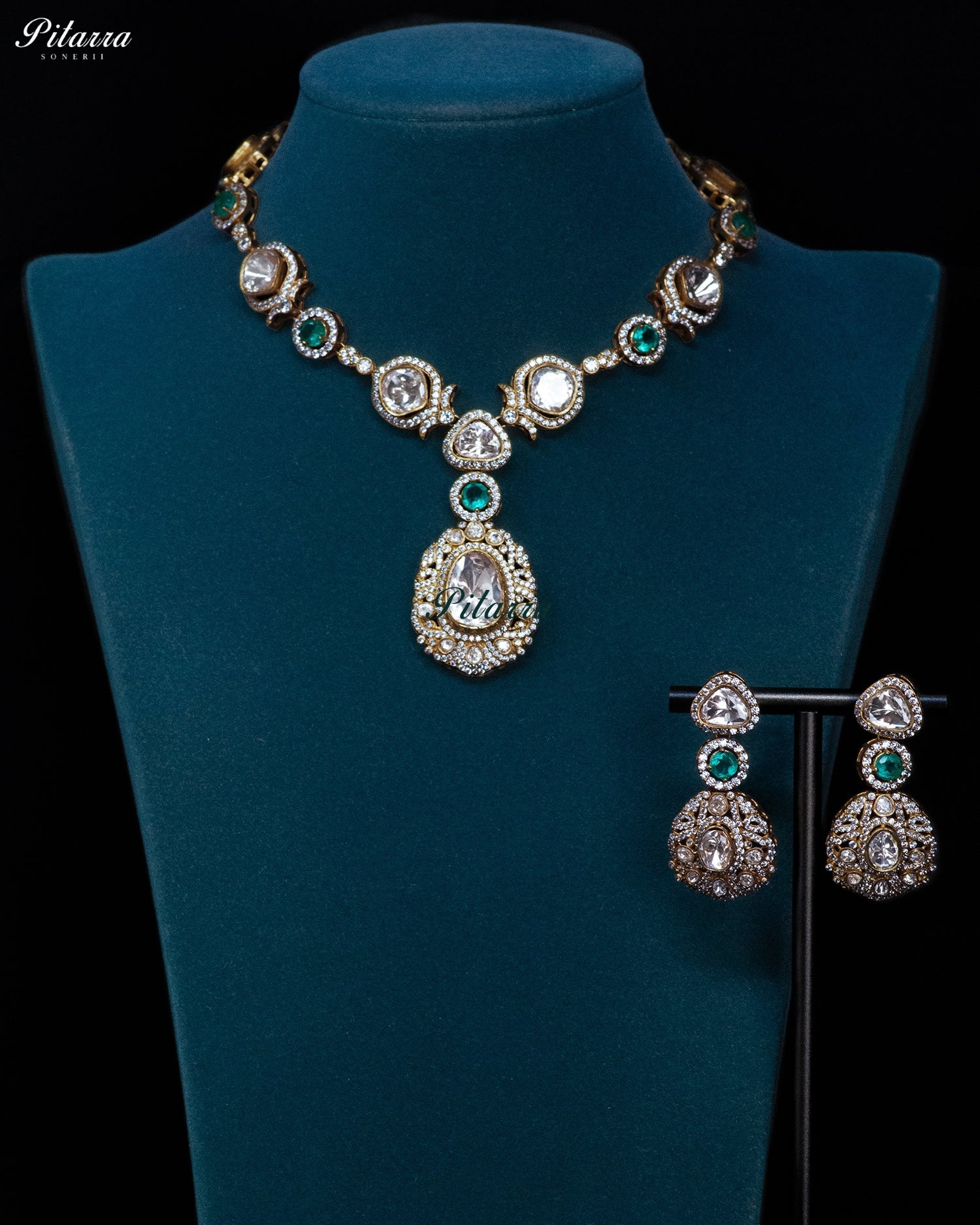 Emerald Heritage Kundan Necklace Set