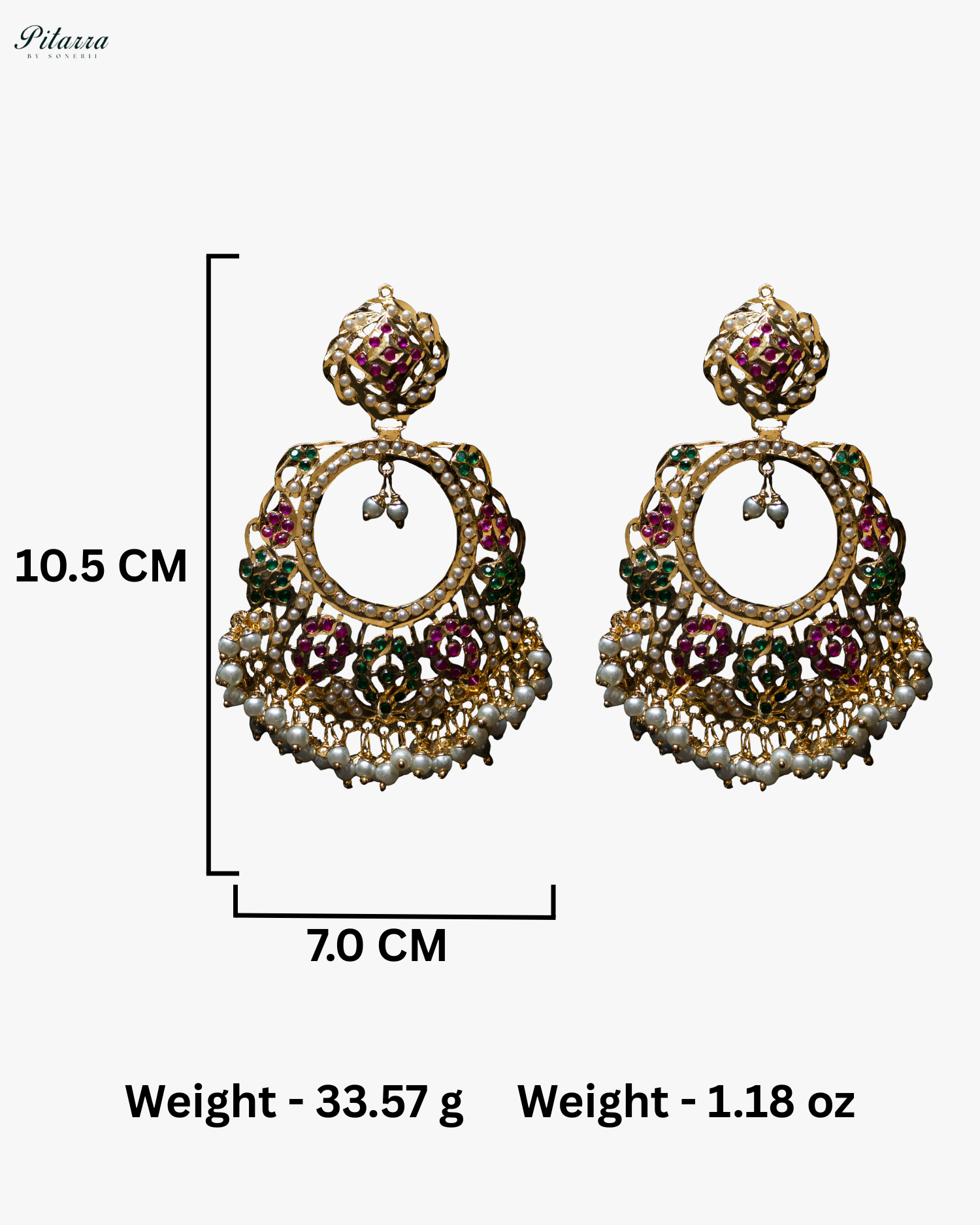 Multi Color Stone Circular Punjabi Chandbali Earrings
