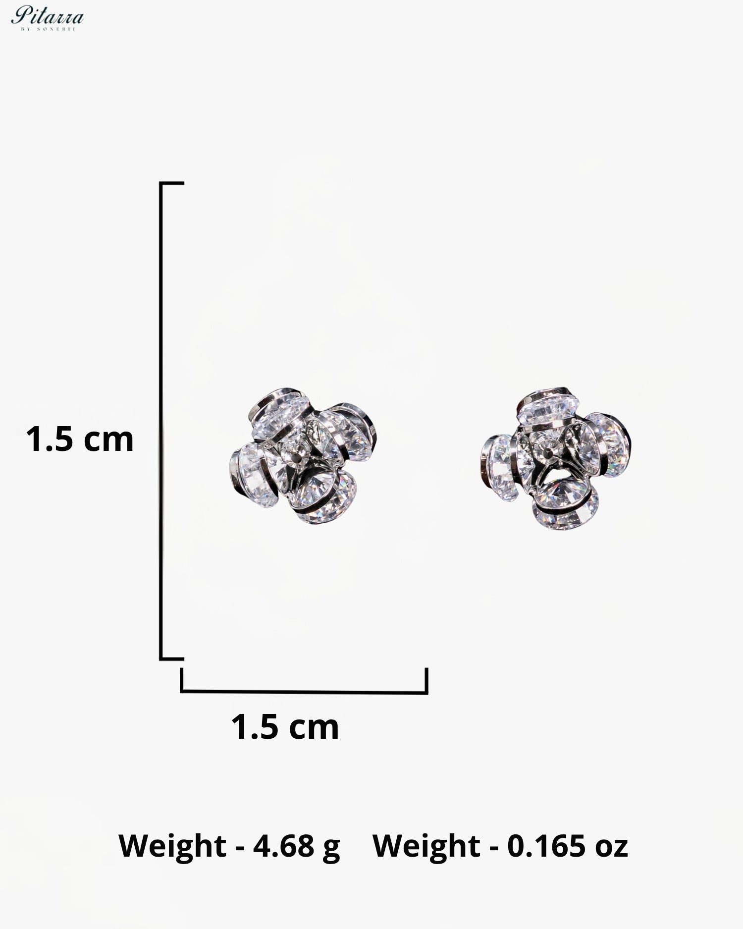 Crystal Cluster Flower Stud Earrings