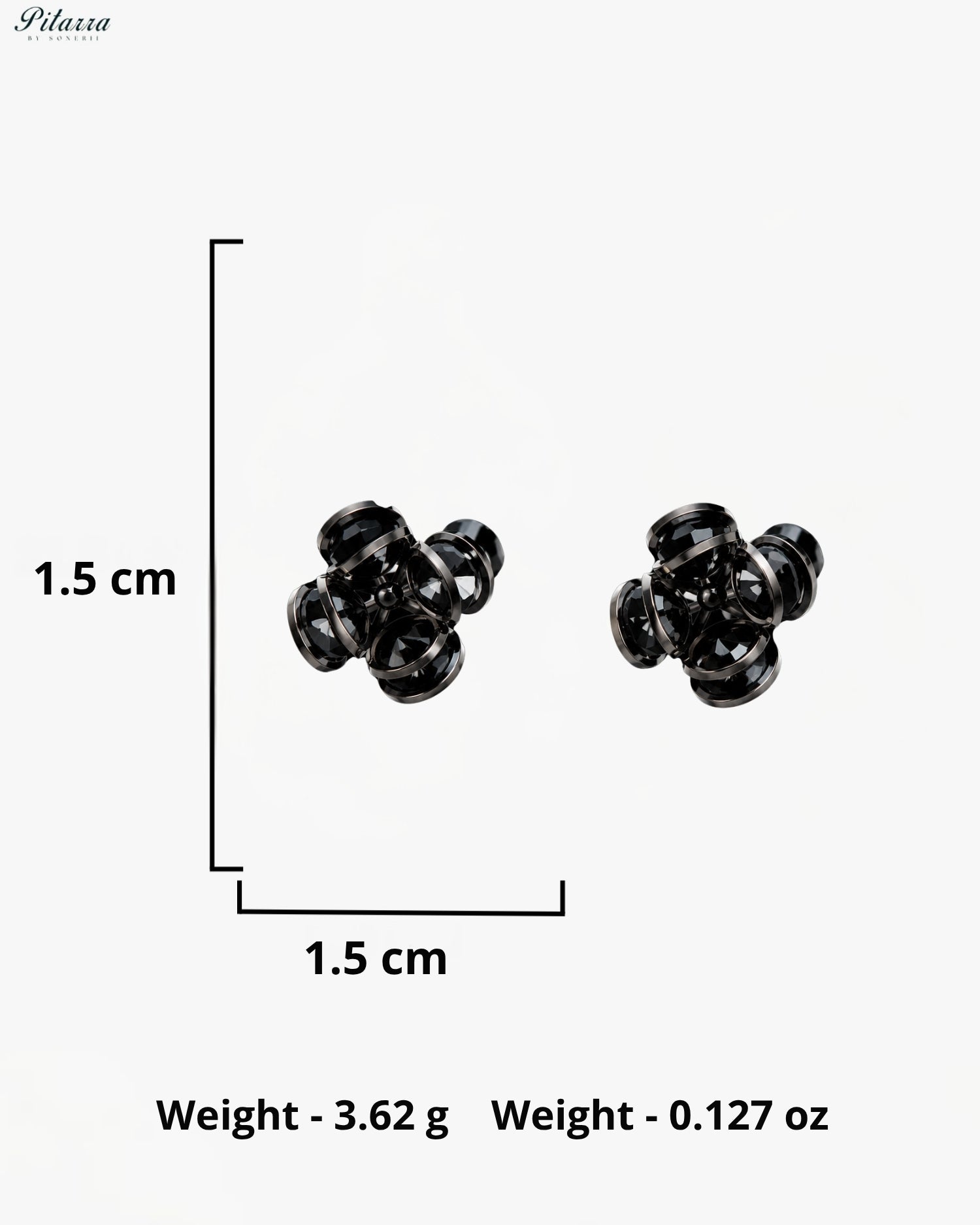 Black Crystal Cluster Hoop Earrings