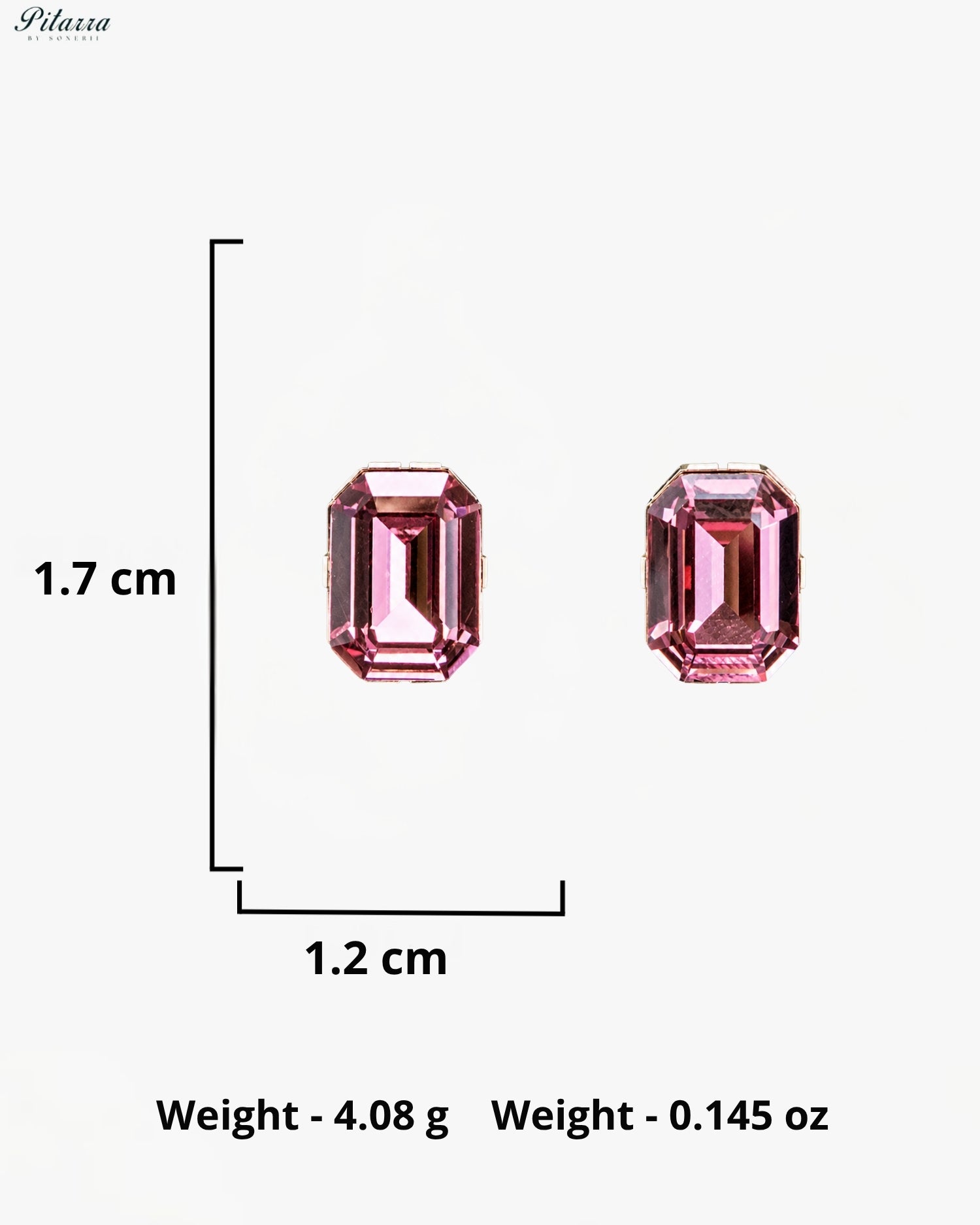 Pink Emerald-Cut Crystal Statement Earrings