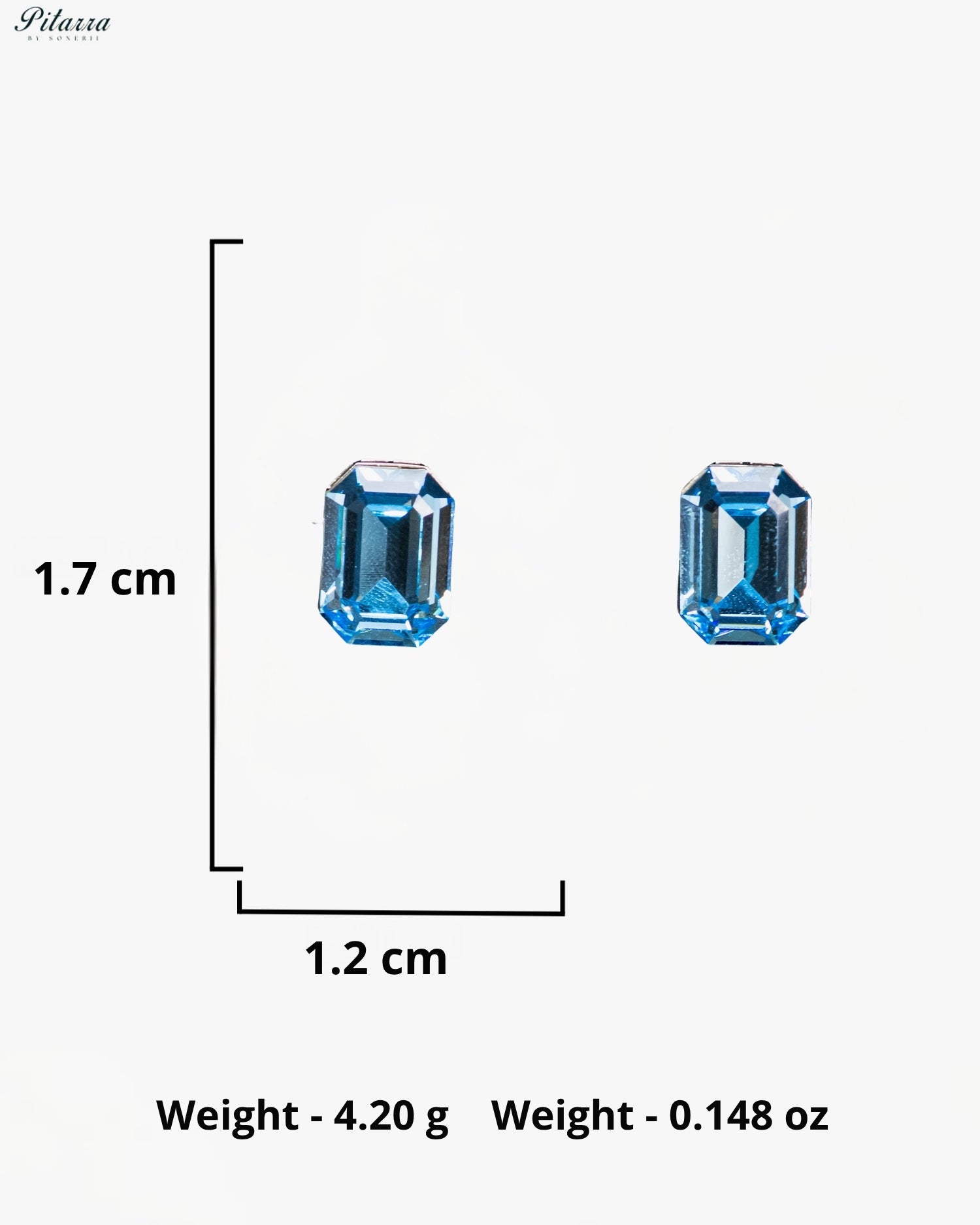 Blue Emerald-Cut Crystal Statement Earrings
