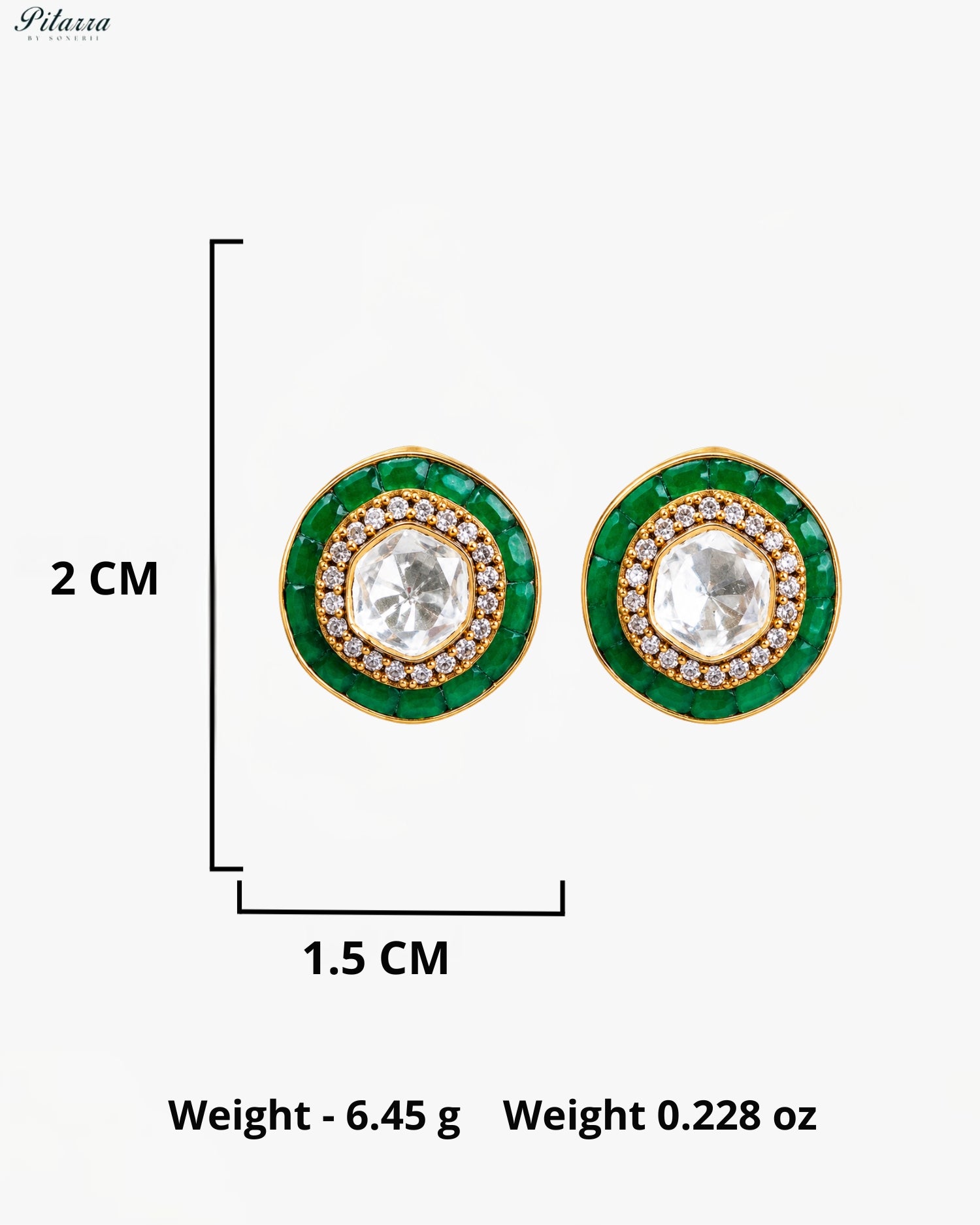 Green Round And Teardrop Kundan Necklace Set