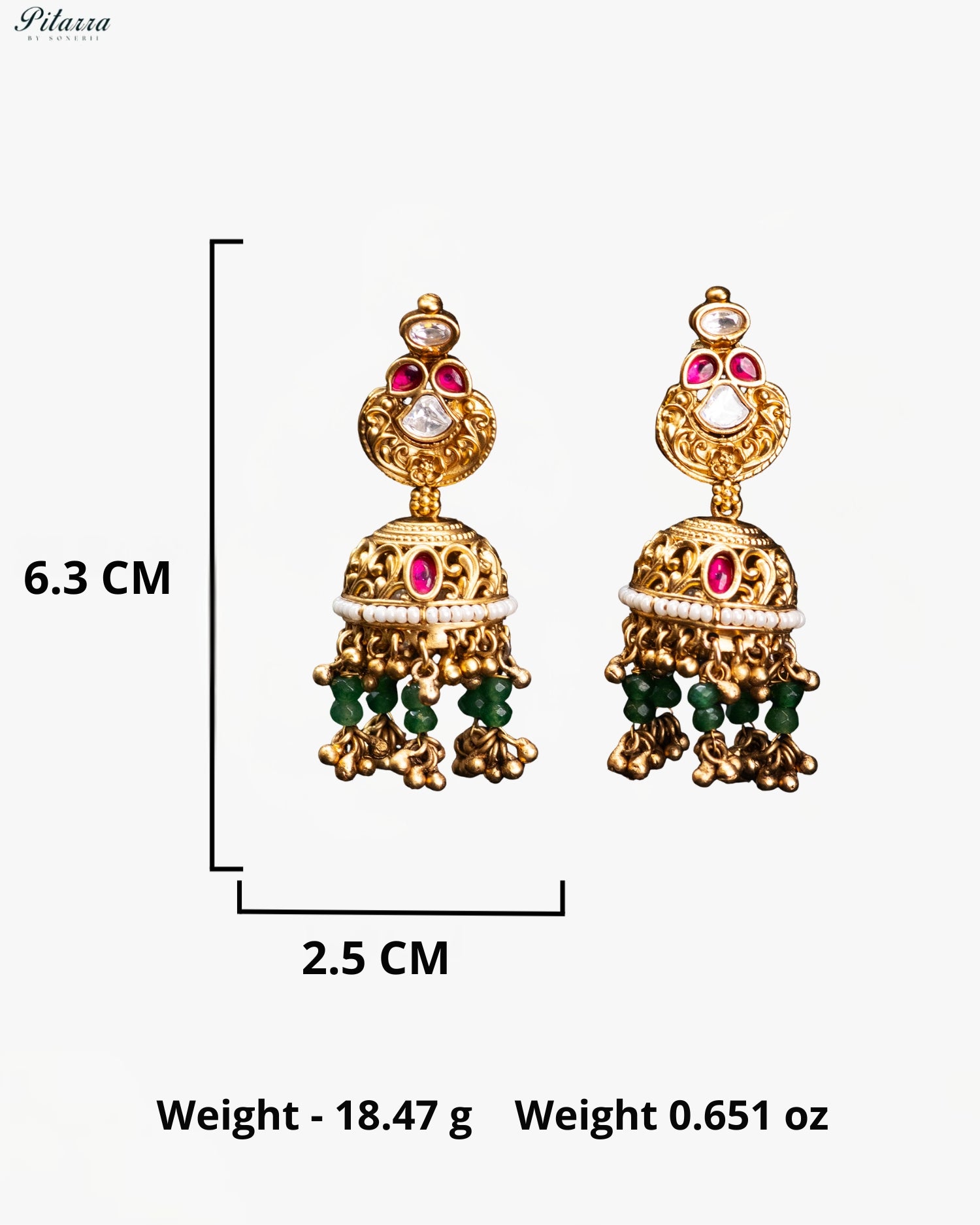Royal Emerald Green Kundan Pearl Necklace Set